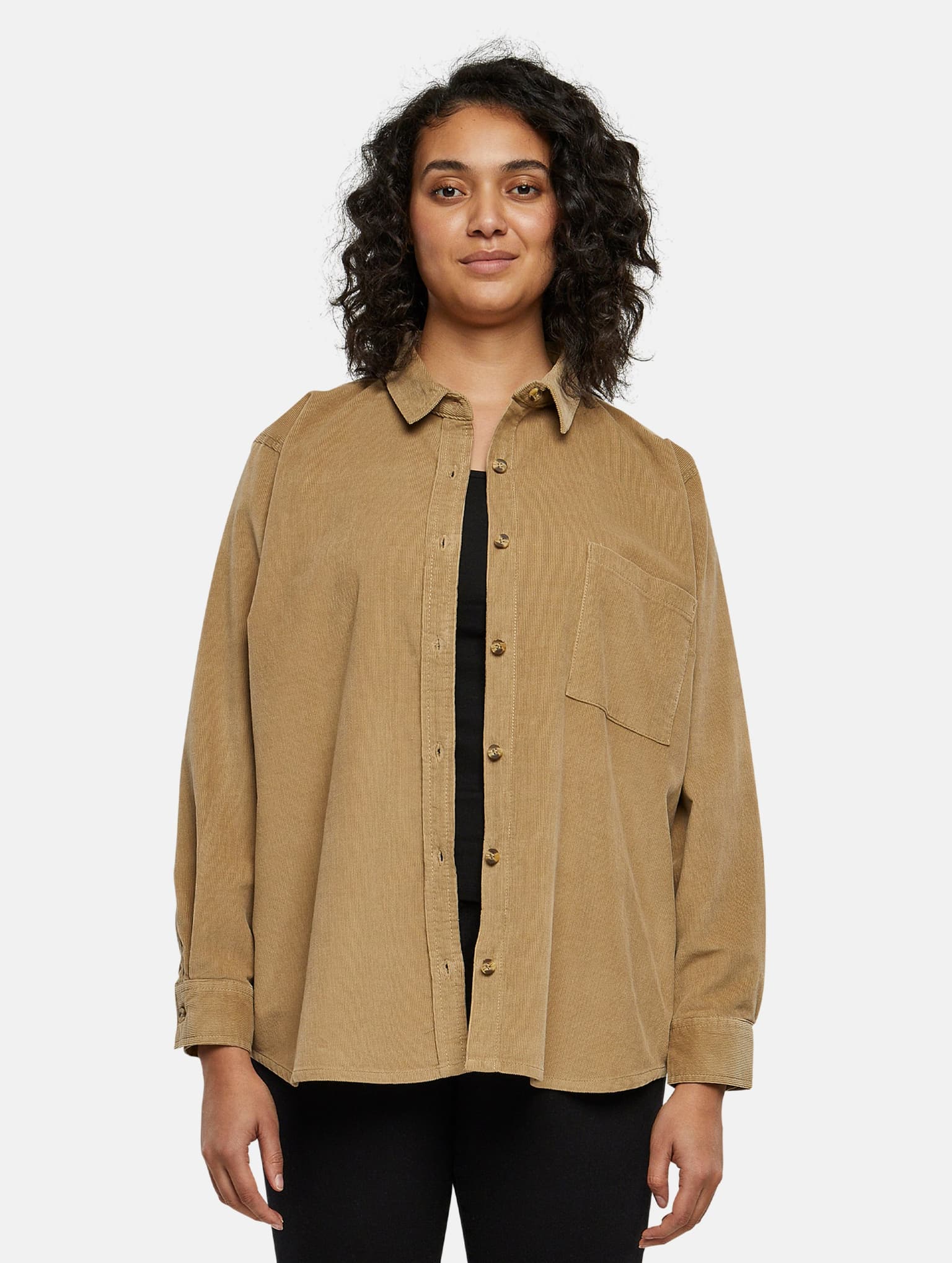 Urban Classics Ladies Corduroy Oversized Shirt – Bild 3