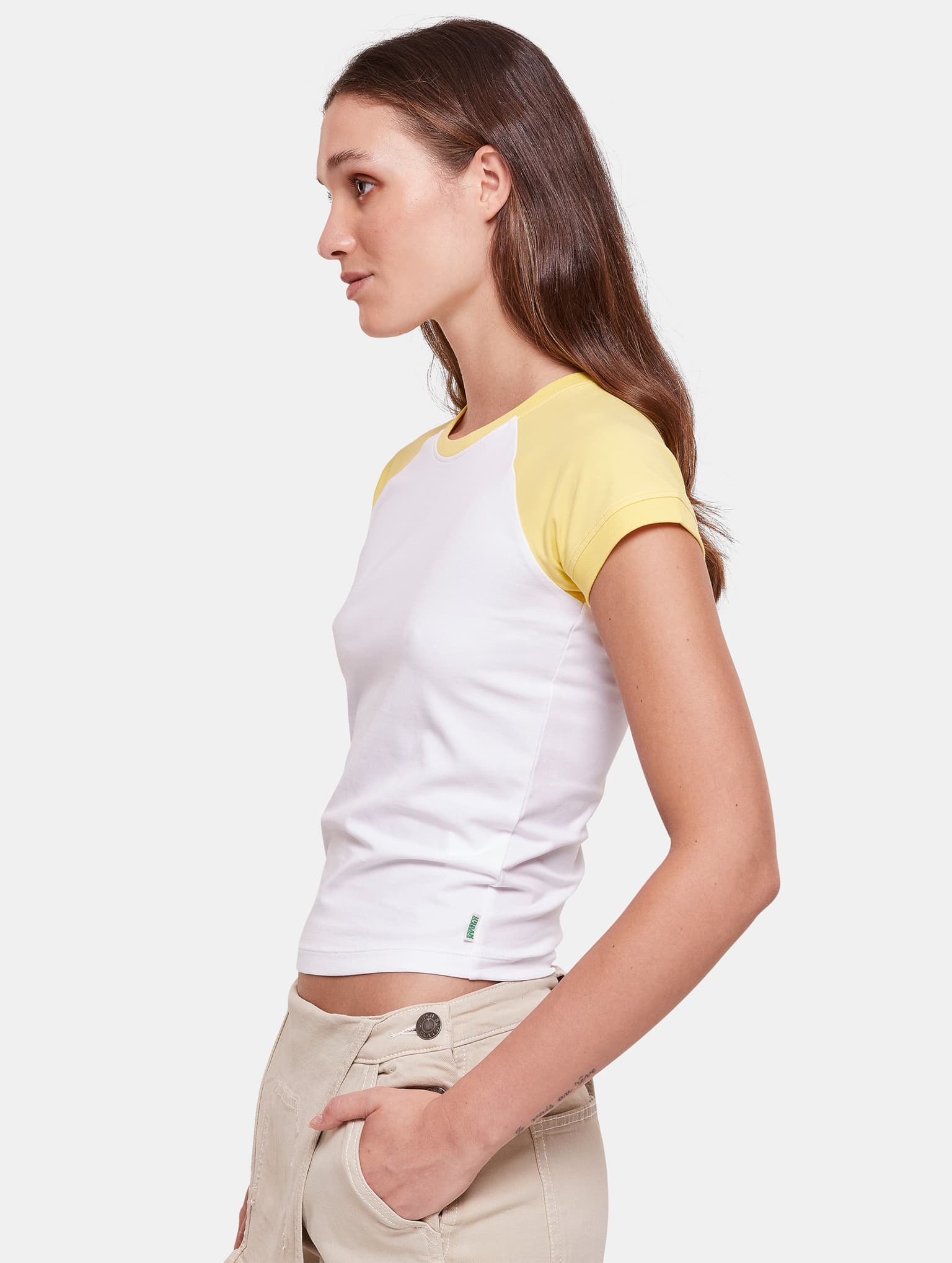 Urban Classics Ladies Essentials Stretch Short Retro Baseball Tee – Bild 3