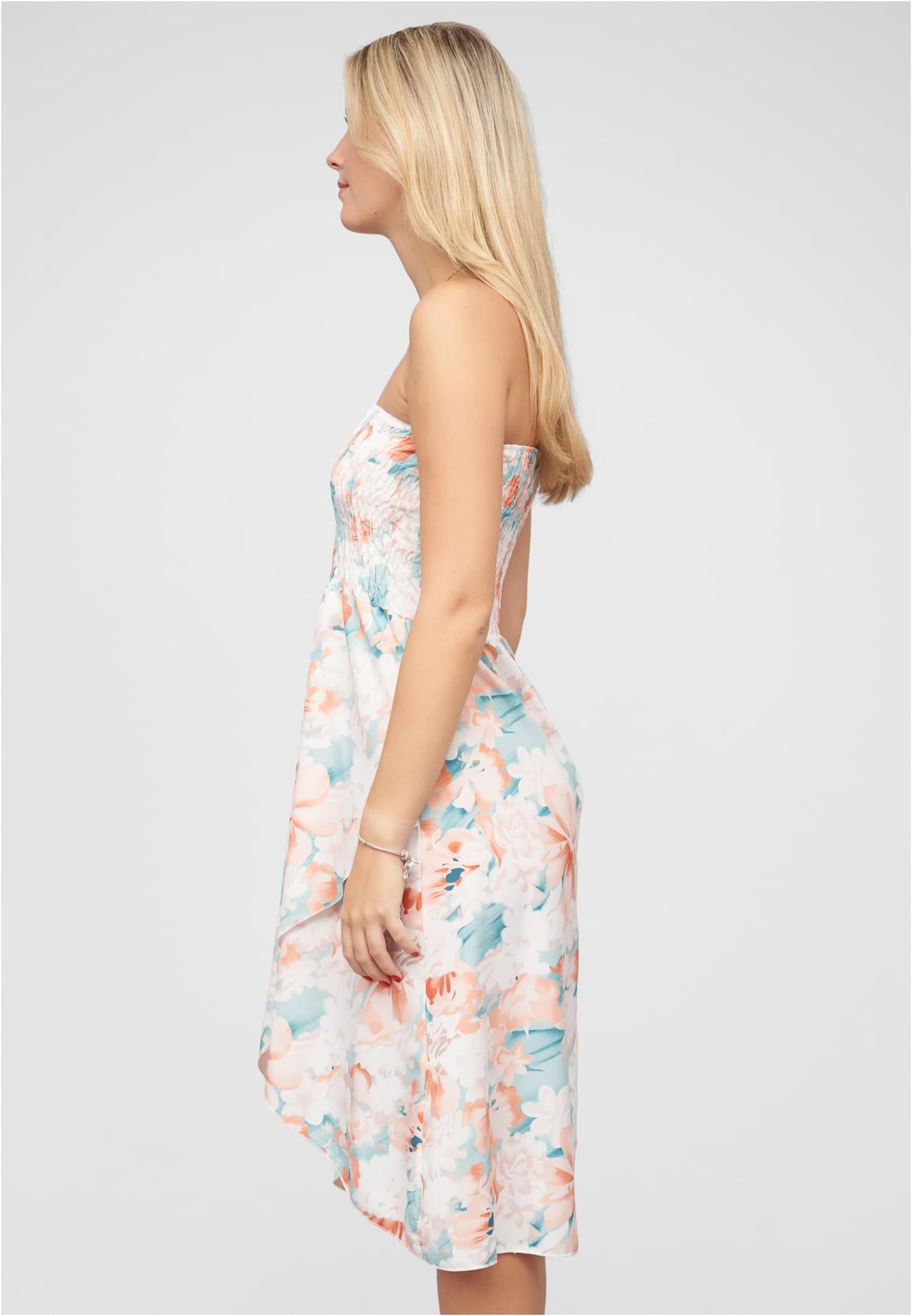 Cloud5ive Bandeau Kleid in Wrap Look und AOP Blumen Print – Bild 3