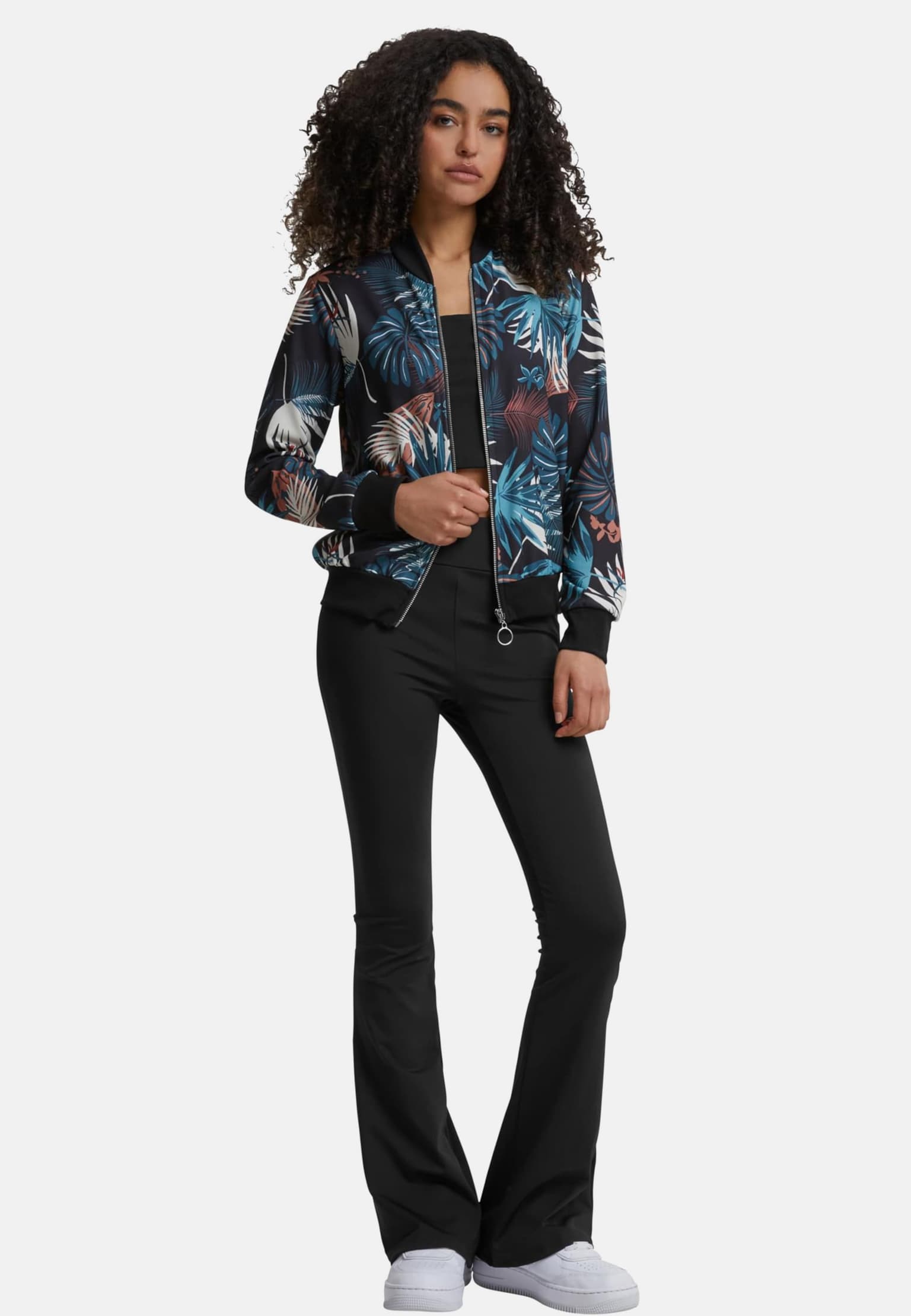 Cloud5ive Damen Blouson Bomberjacke mit Tropical Print – Bild 4