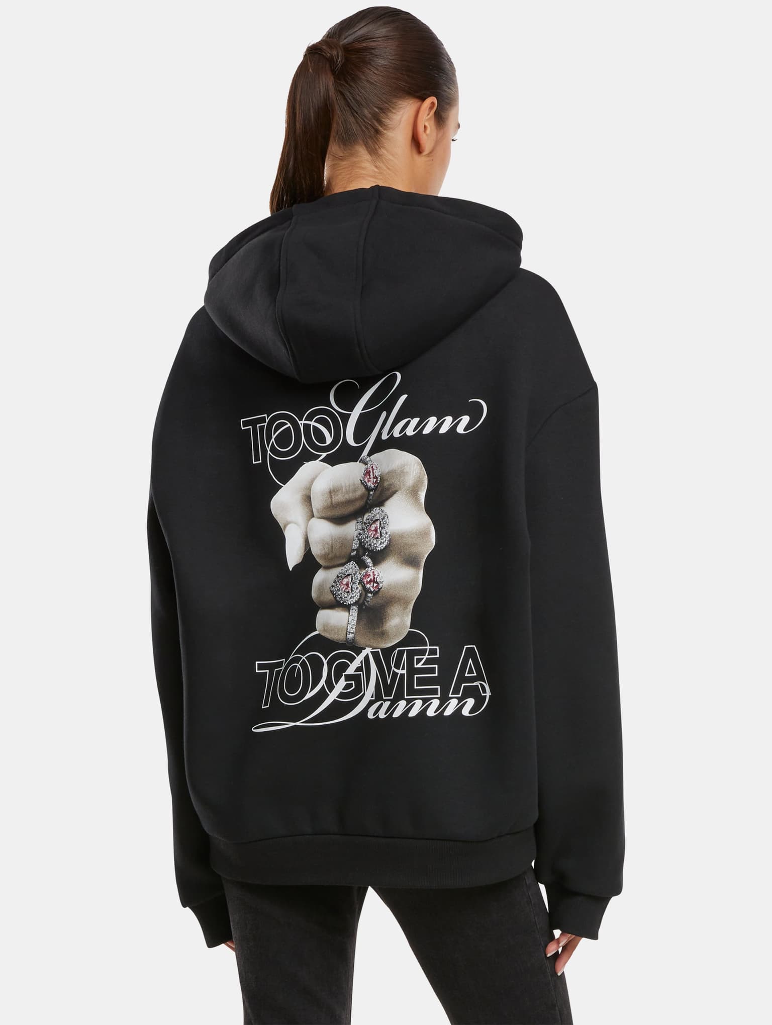 Miss Tee Give A Damn Ladies Fluffy Hoody – Bild 2