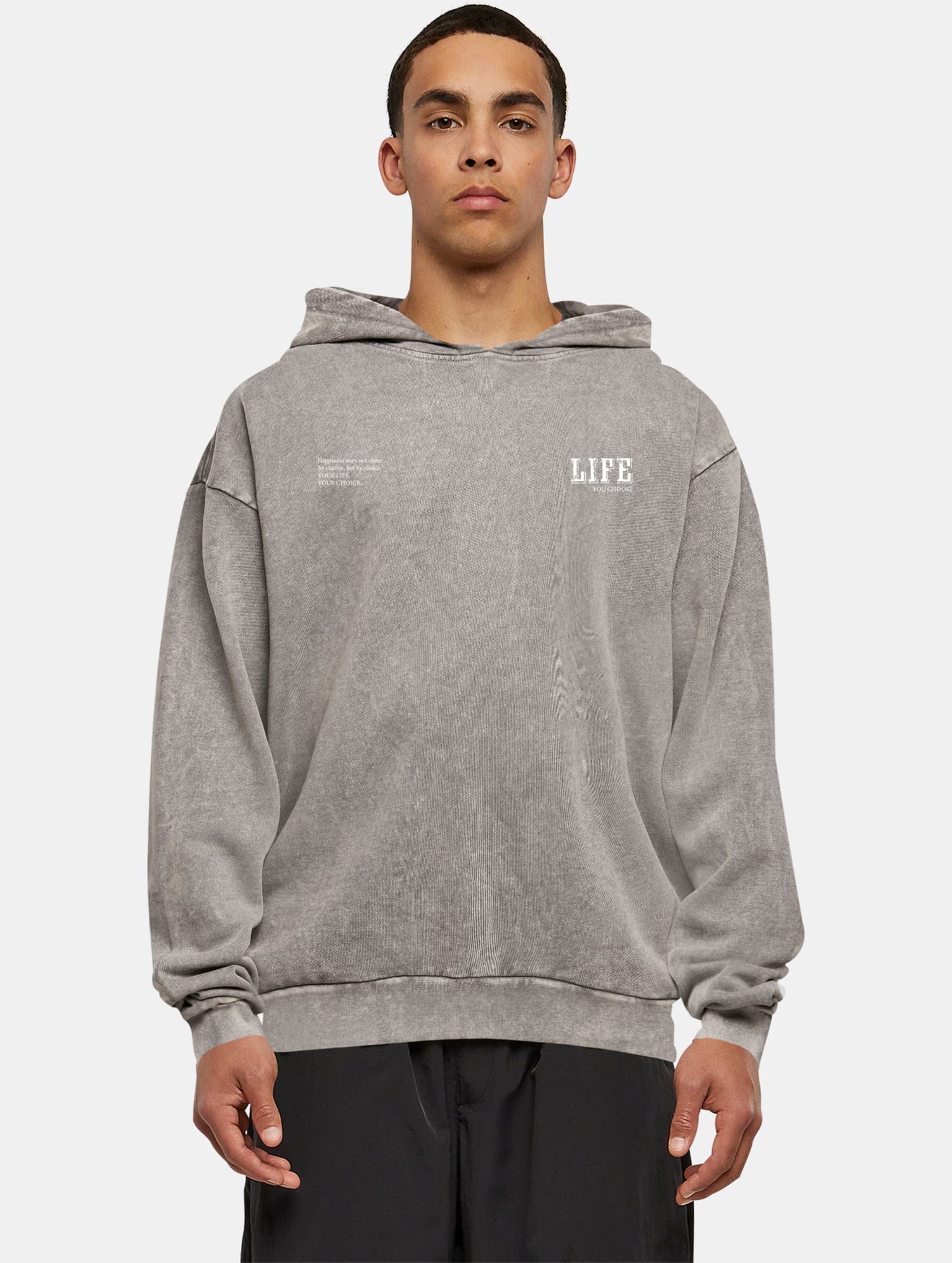 Merchcode Life Acid Washed Oversized Hoodie