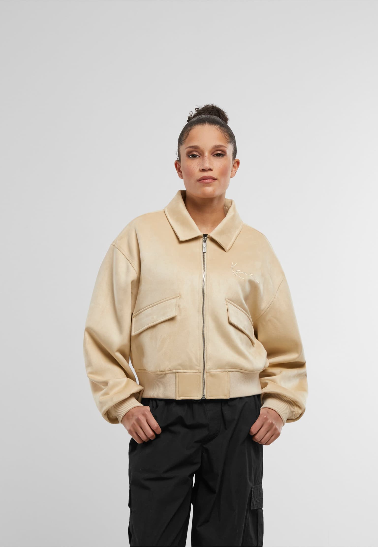 Karl Kani Signature Faux Suede Os Bomber Jacket