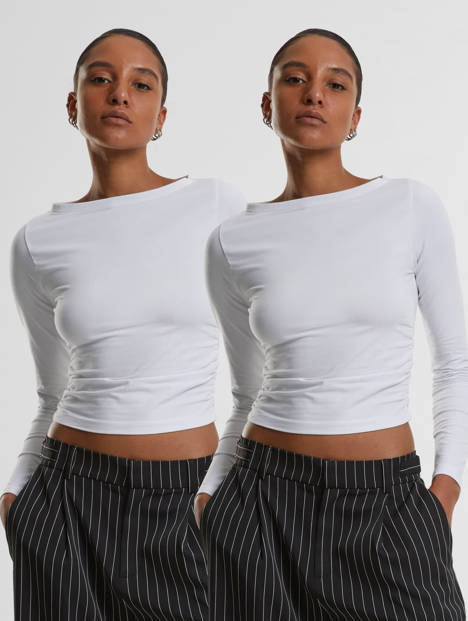 Urban Classics Ladies Ruffled Super Slim Longsleeve 2-Pack