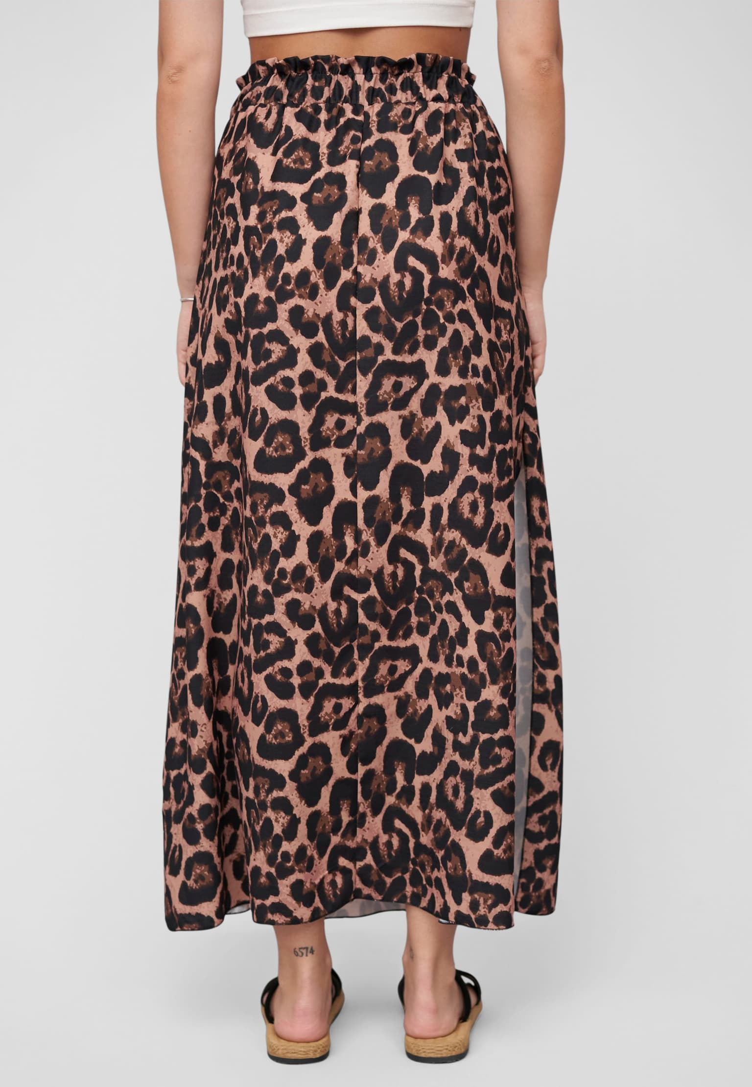 Cloud5ive Maxi Skirt with side slit and leo print – Bild 2