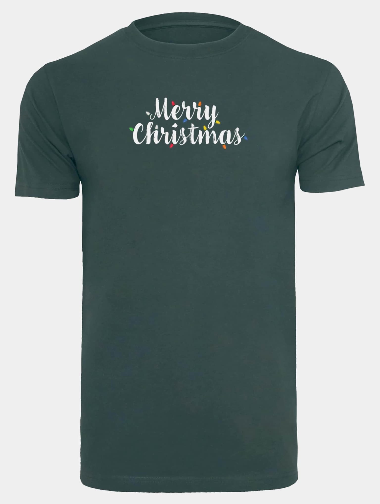 Merchcode POD Merry Christmas Lights T-Shirt Round Neck – Bild 3