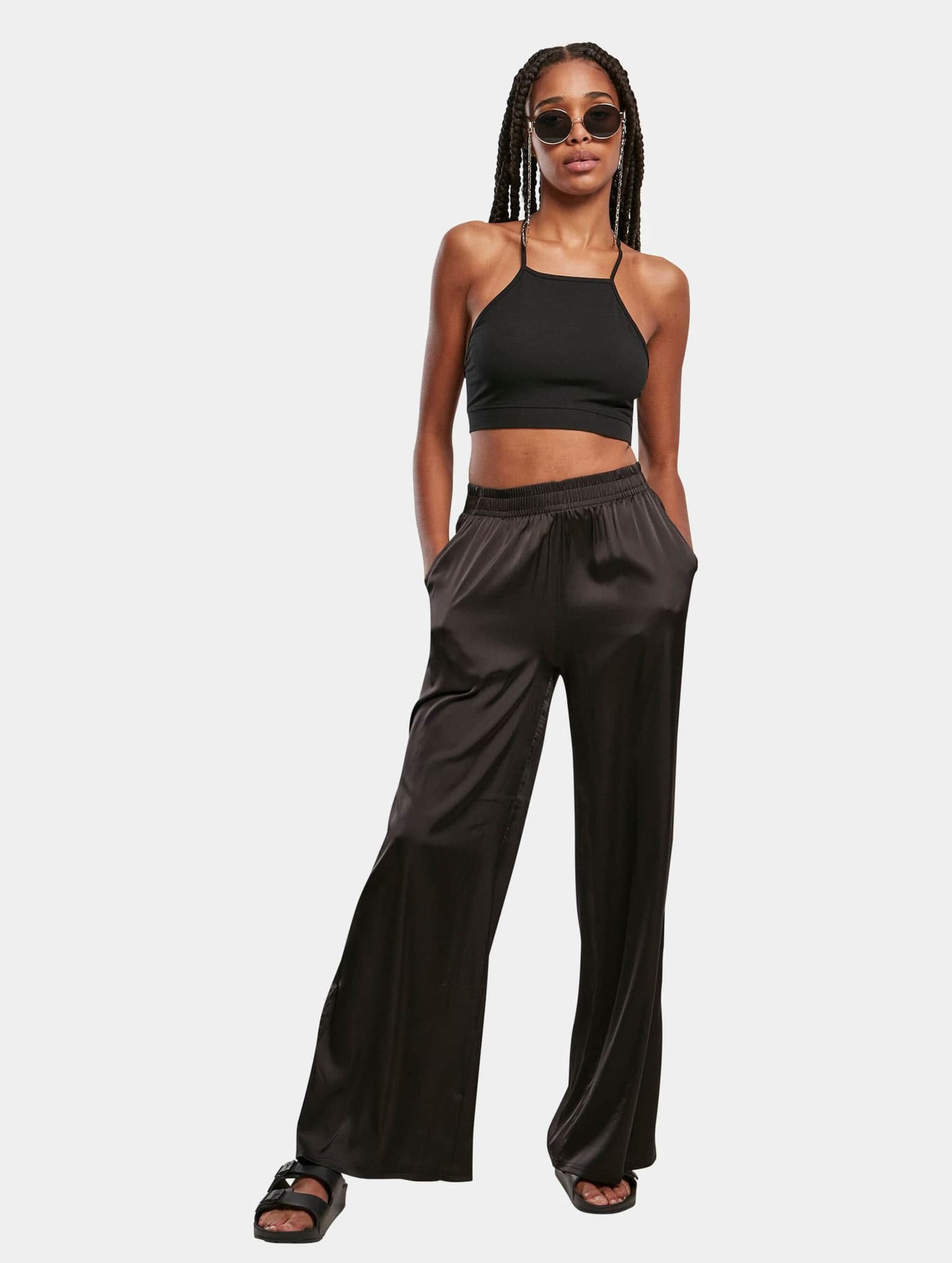 Urban Classics Ladies Satin Wide Leg Pants – Bild 4