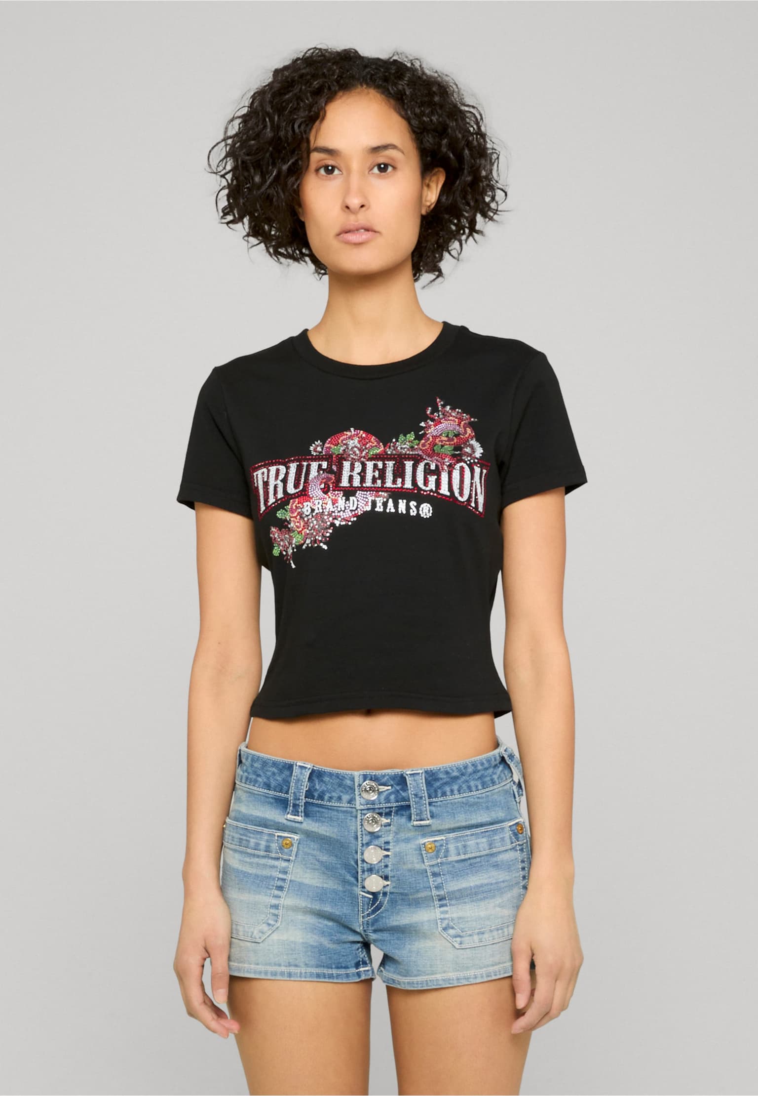 True Religion CRYSTAL SNAKE SS BBY TEE