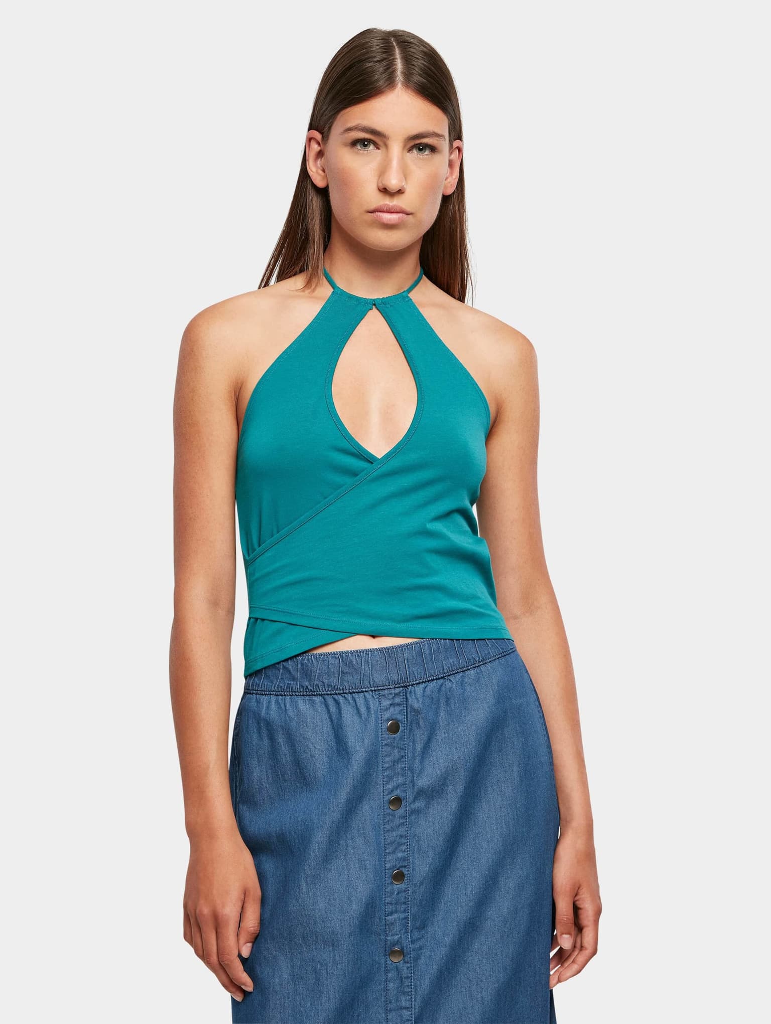 Urban Classics Ladies Short Wraped Neckholder Top