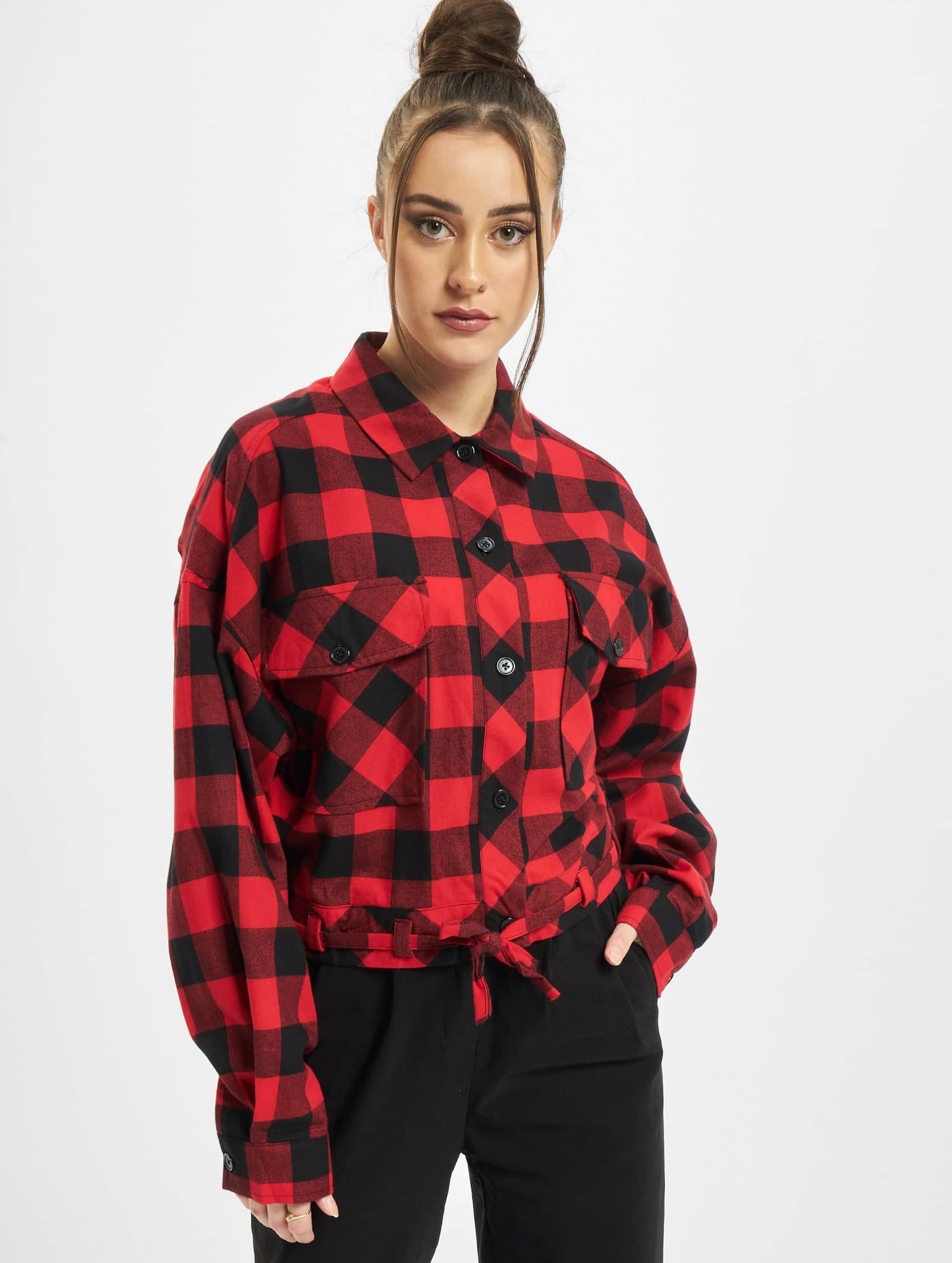 Urban Classics Ladies Short Oversized Check Shirt – Bild 3