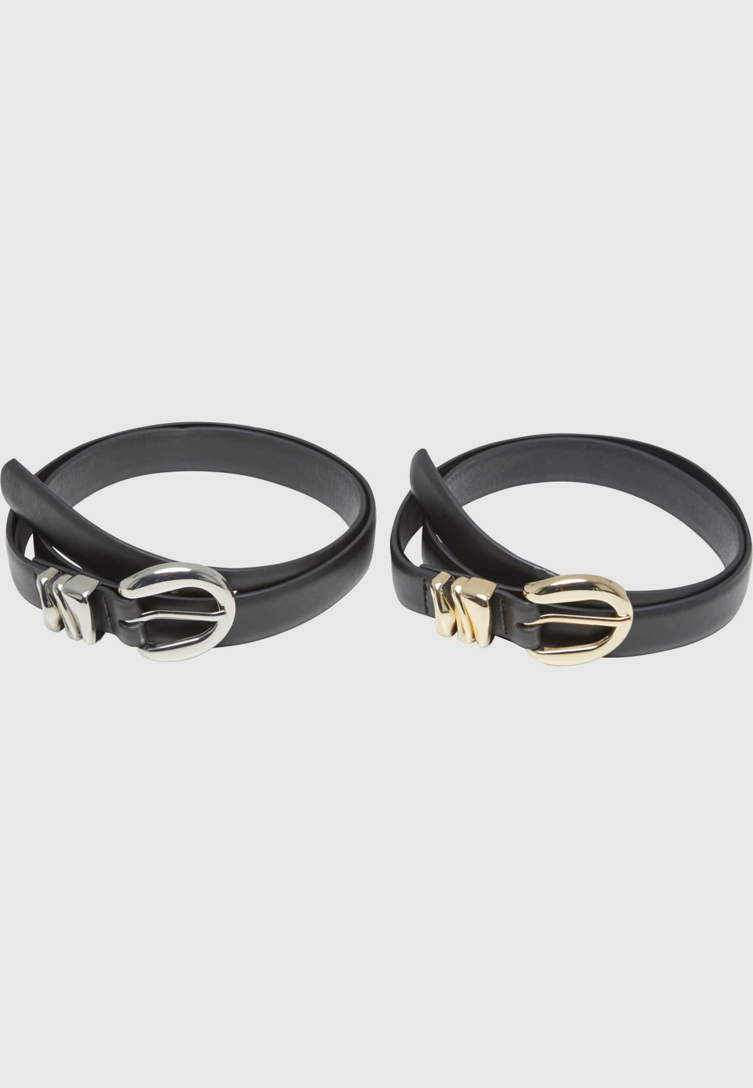 Urban Classics Chunky Multiple Loop Synthetic Leather Belt 2-Pack