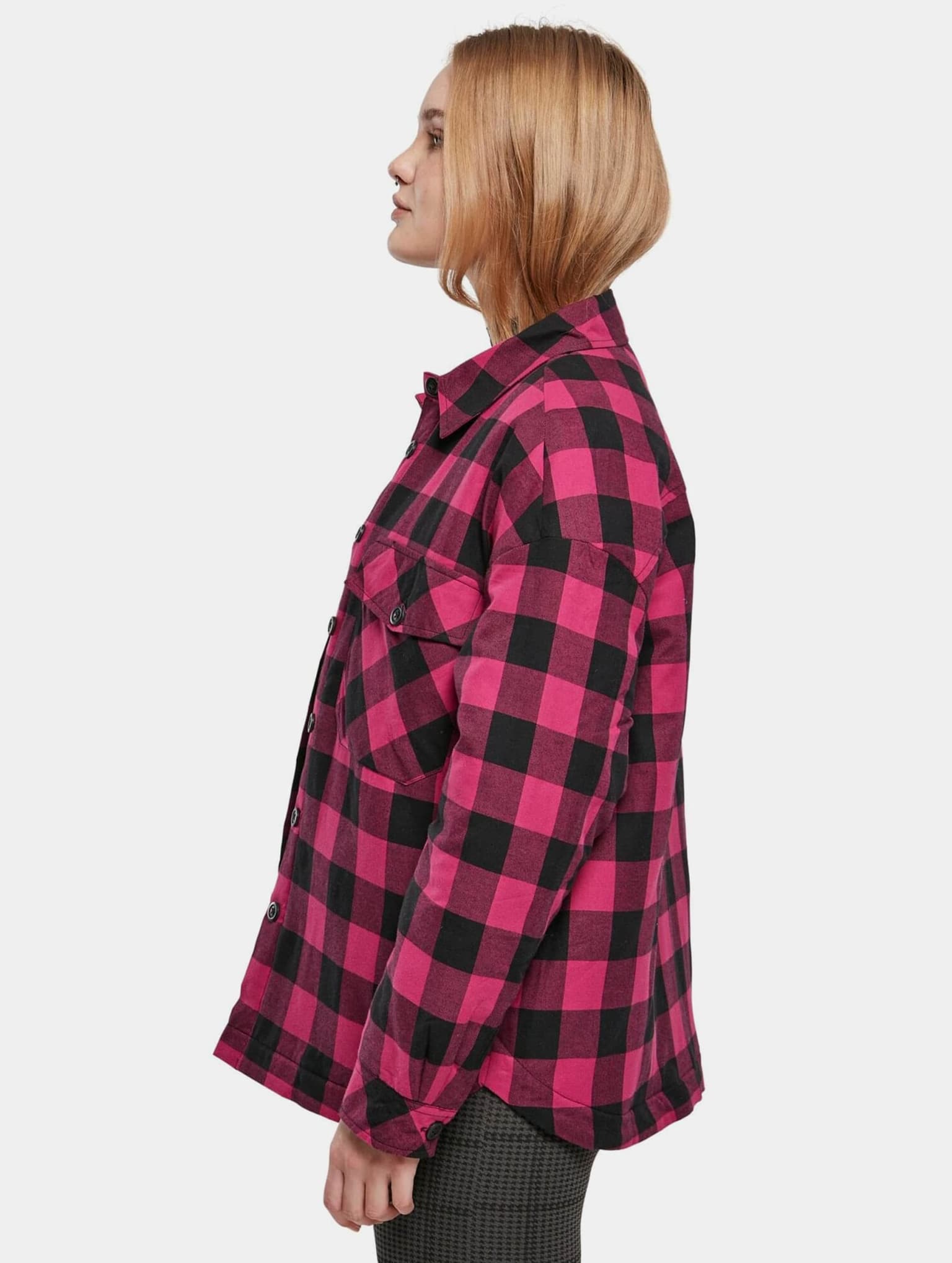 Urban Classics Ladies Flanell Padded Overshirt – Bild 3