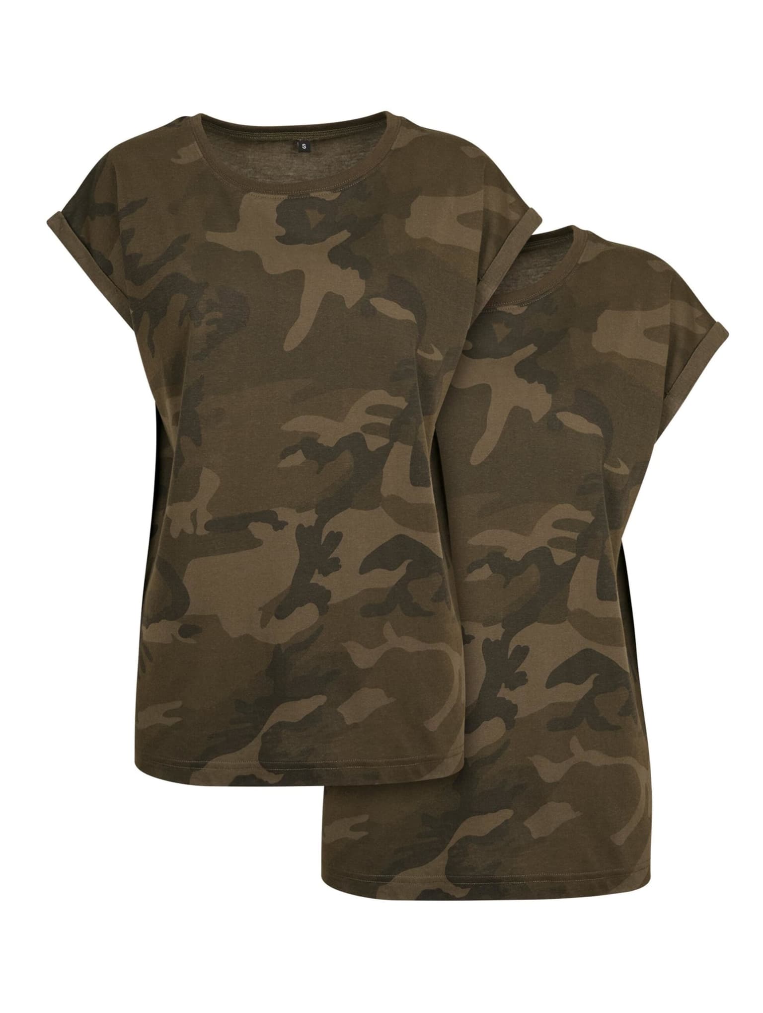 Build Your Brand Ladies Extended Shoulder Camo Tee 2-Pack – Bild 2