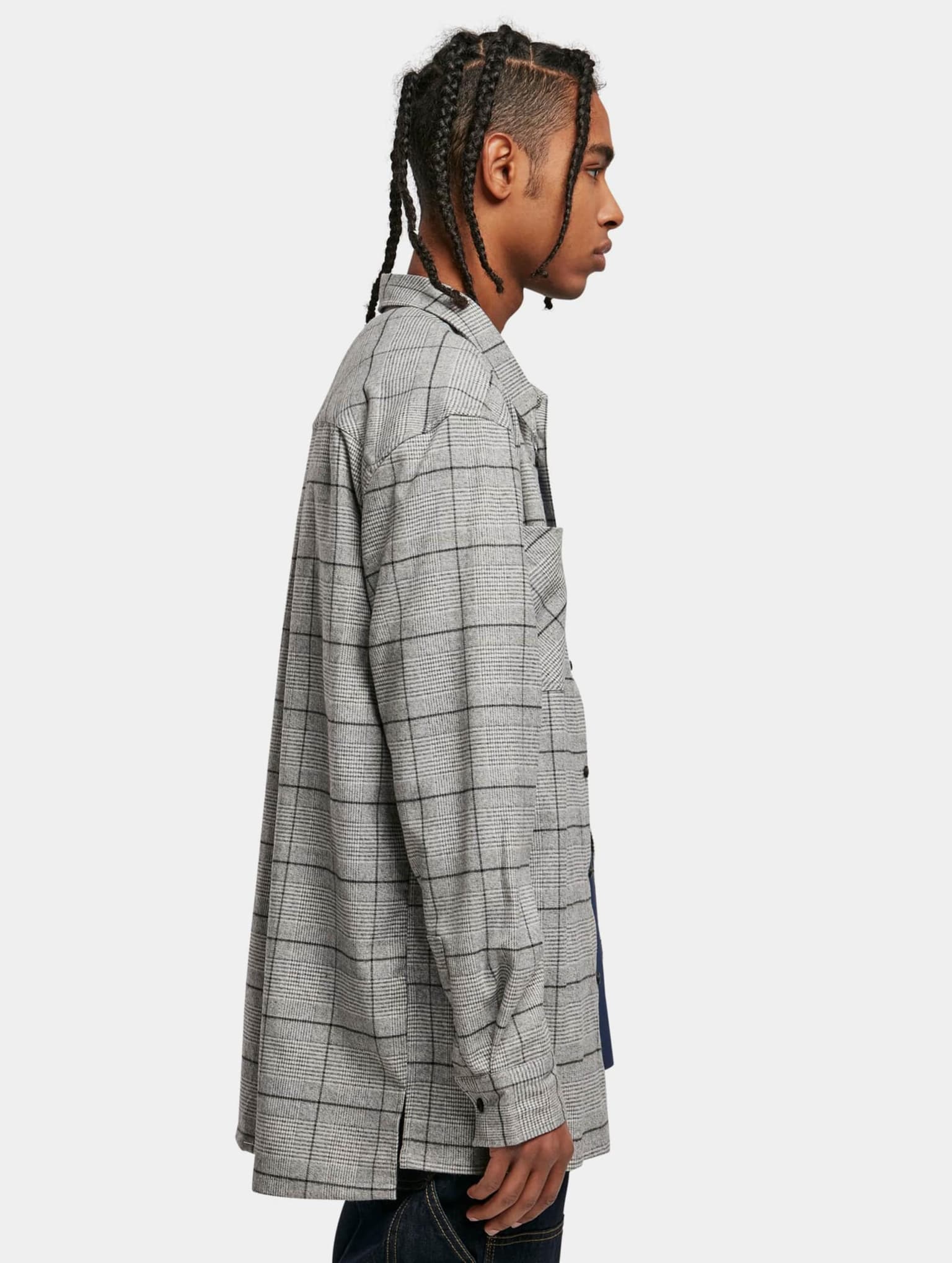 Urban Classics Long Oversized Checked Greyish Shirt – Bild 4