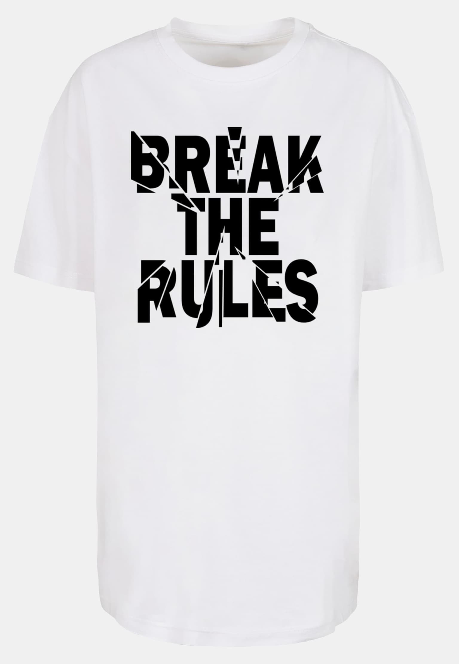 Merchcode POD Ladies Break The Rules 2 Oversized Boyfriend Tee – Bild 3