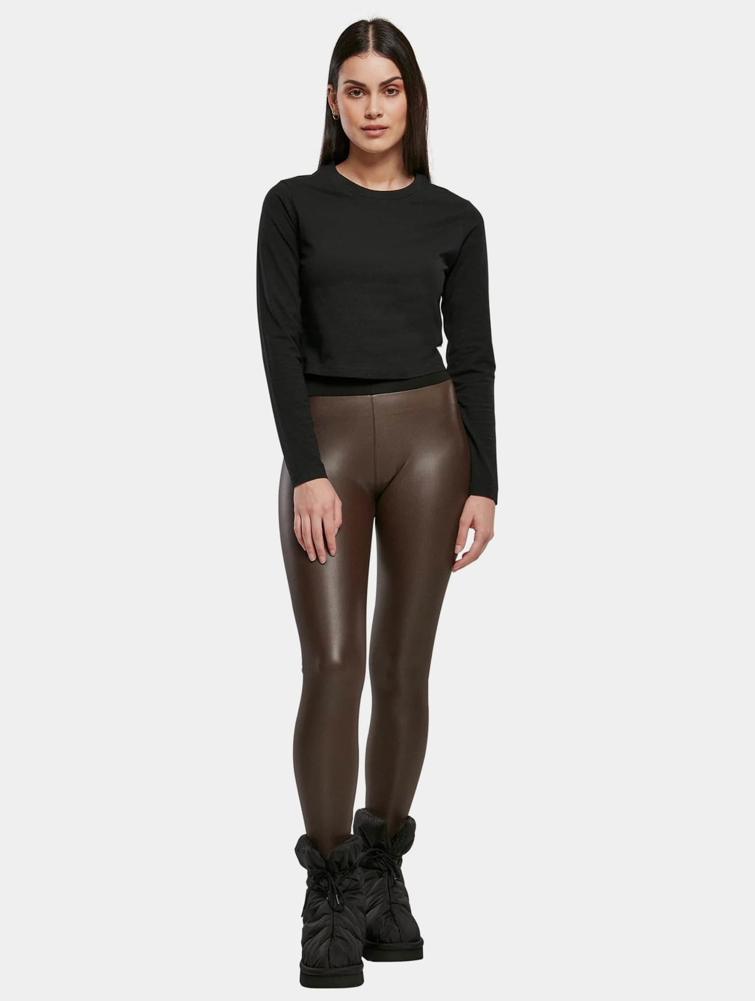 Urban Classics Ladies Faux Leather High Waist Leggings – Bild 4