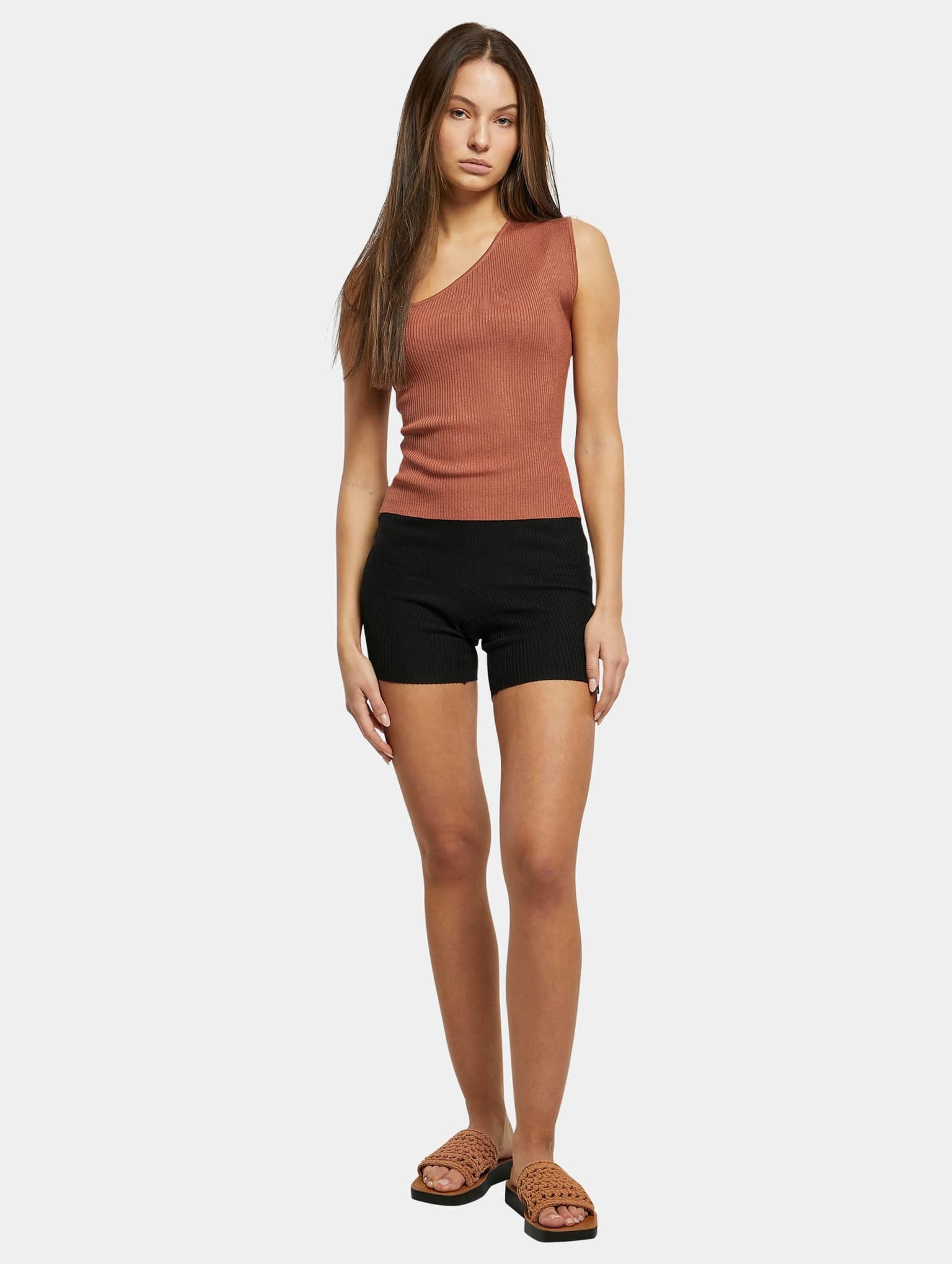 Urban Classics Ladies Rib Knit Asymmetric Top – Bild 3