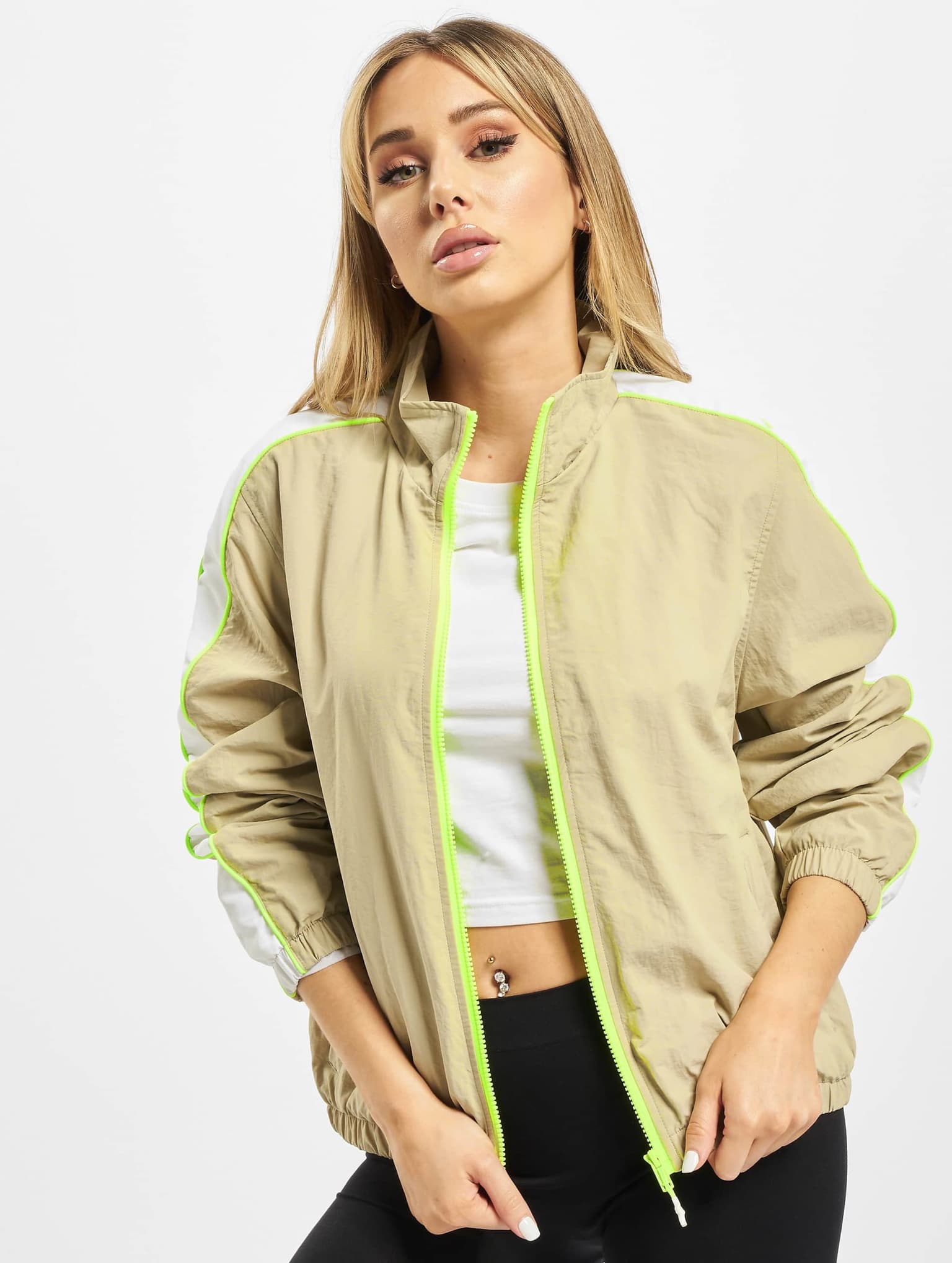 Urban Classics Ladies Short Piped Track Jacket