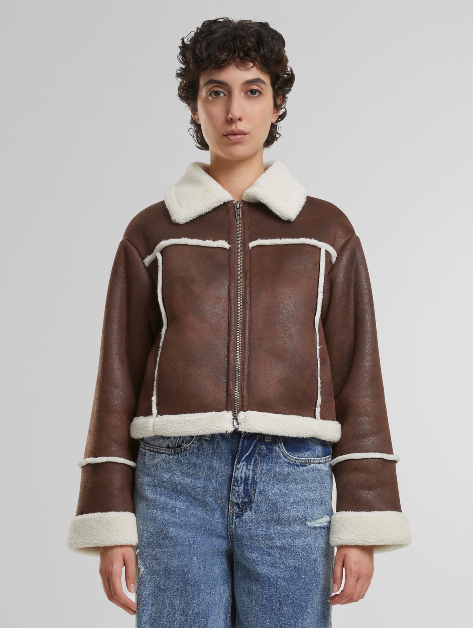 Urban Classics Ladies Shearling Übergangsjacke – Bild 3