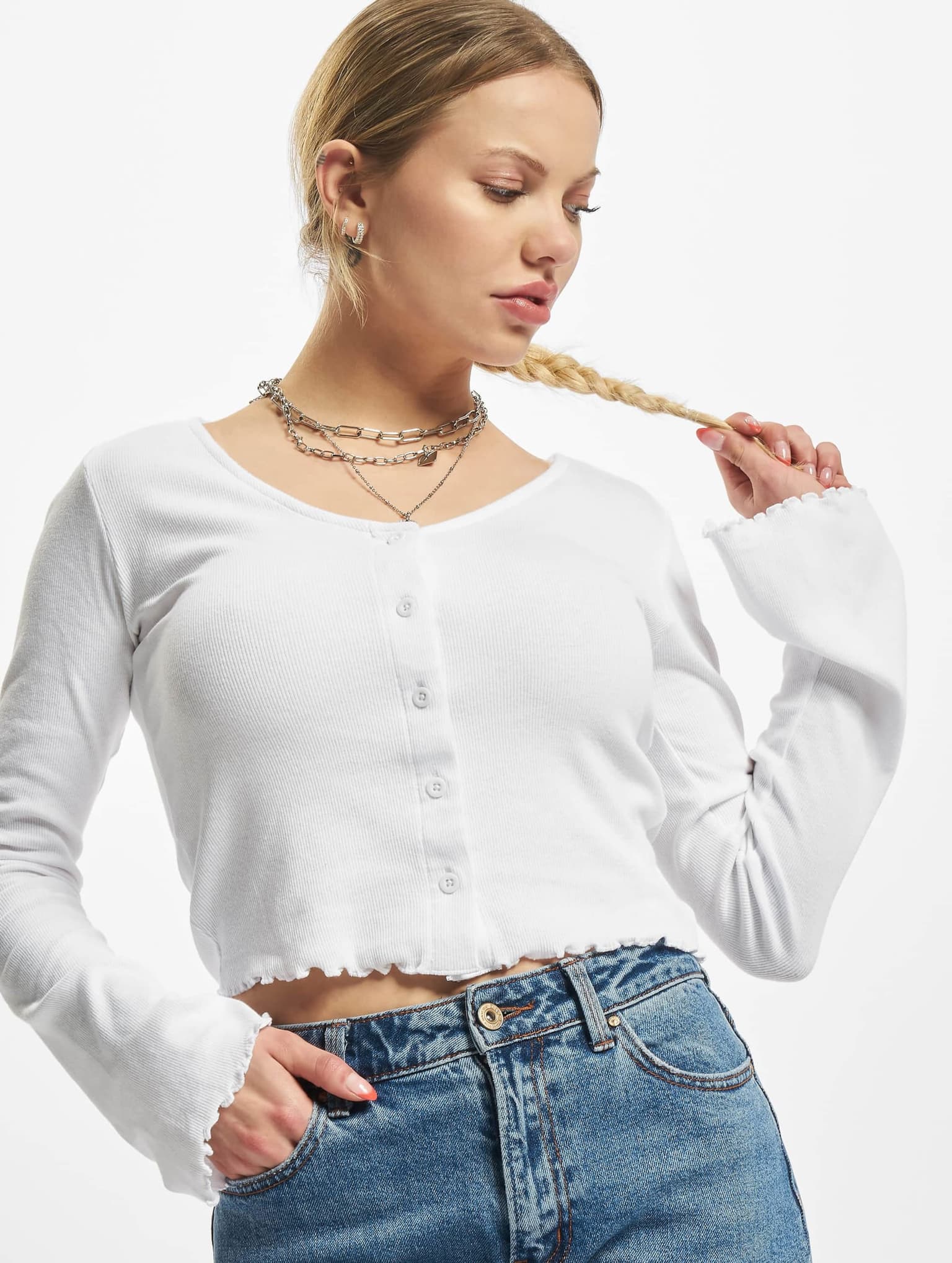 Urban Classics Ladies Cropped Rib Cardigan