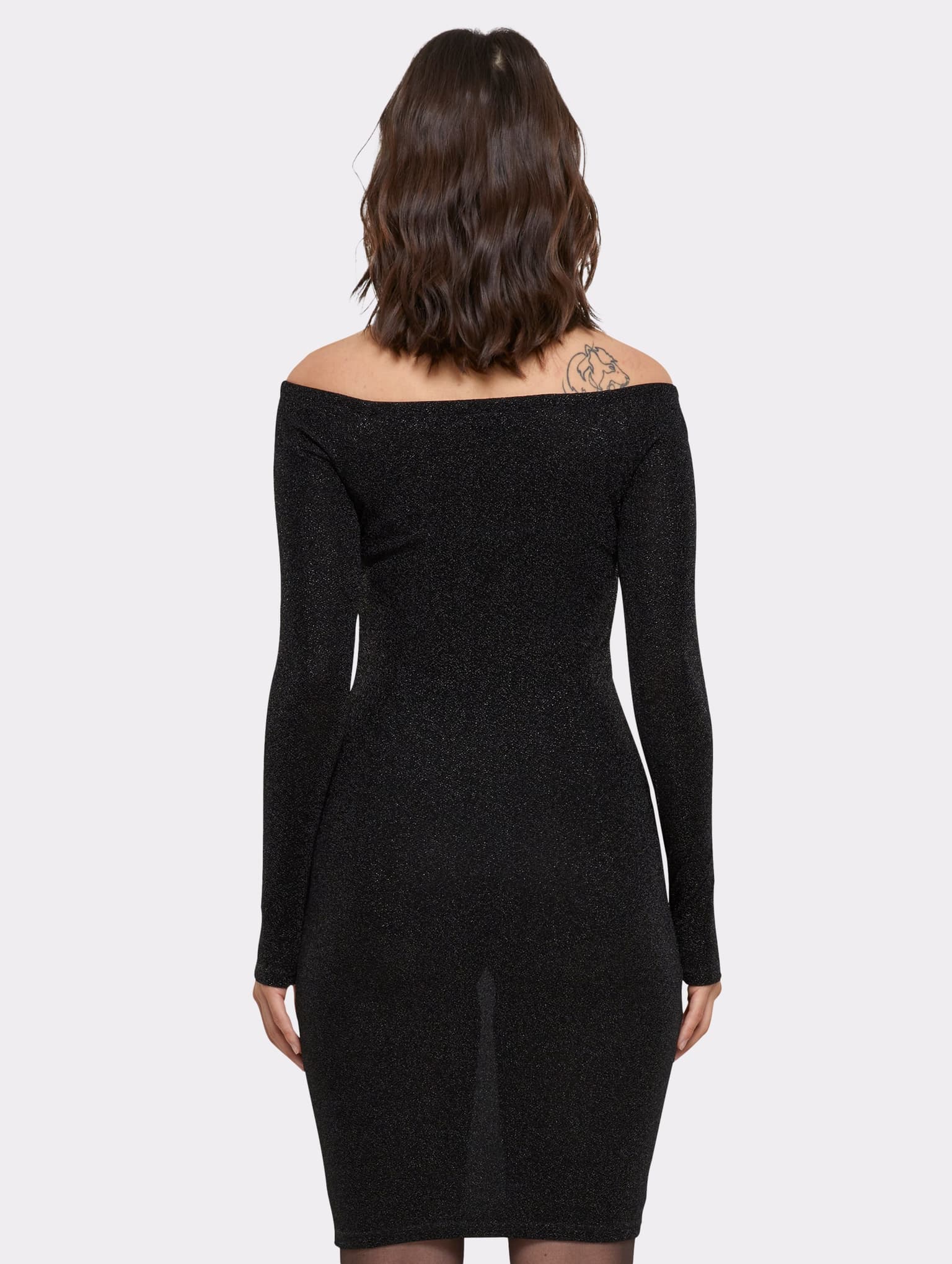 Urban Classics Ladies Off Shoulder Longsleeve Glitter Dress – Bild 2