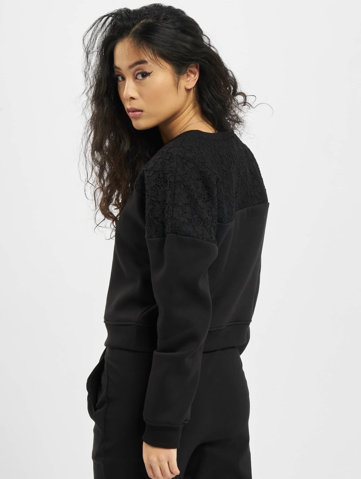 Urban Classics Ladies Short Oversized Lace Inset Crew – Bild 2