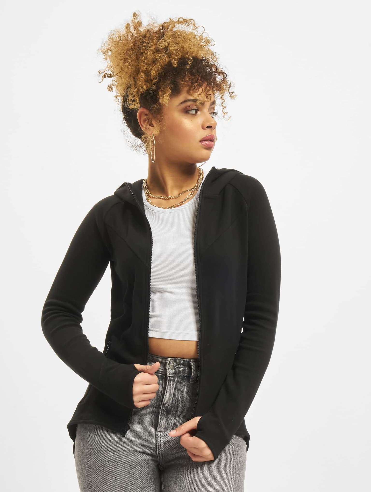 Urban Classics Ladies Athletic Interlock Zip Hoody