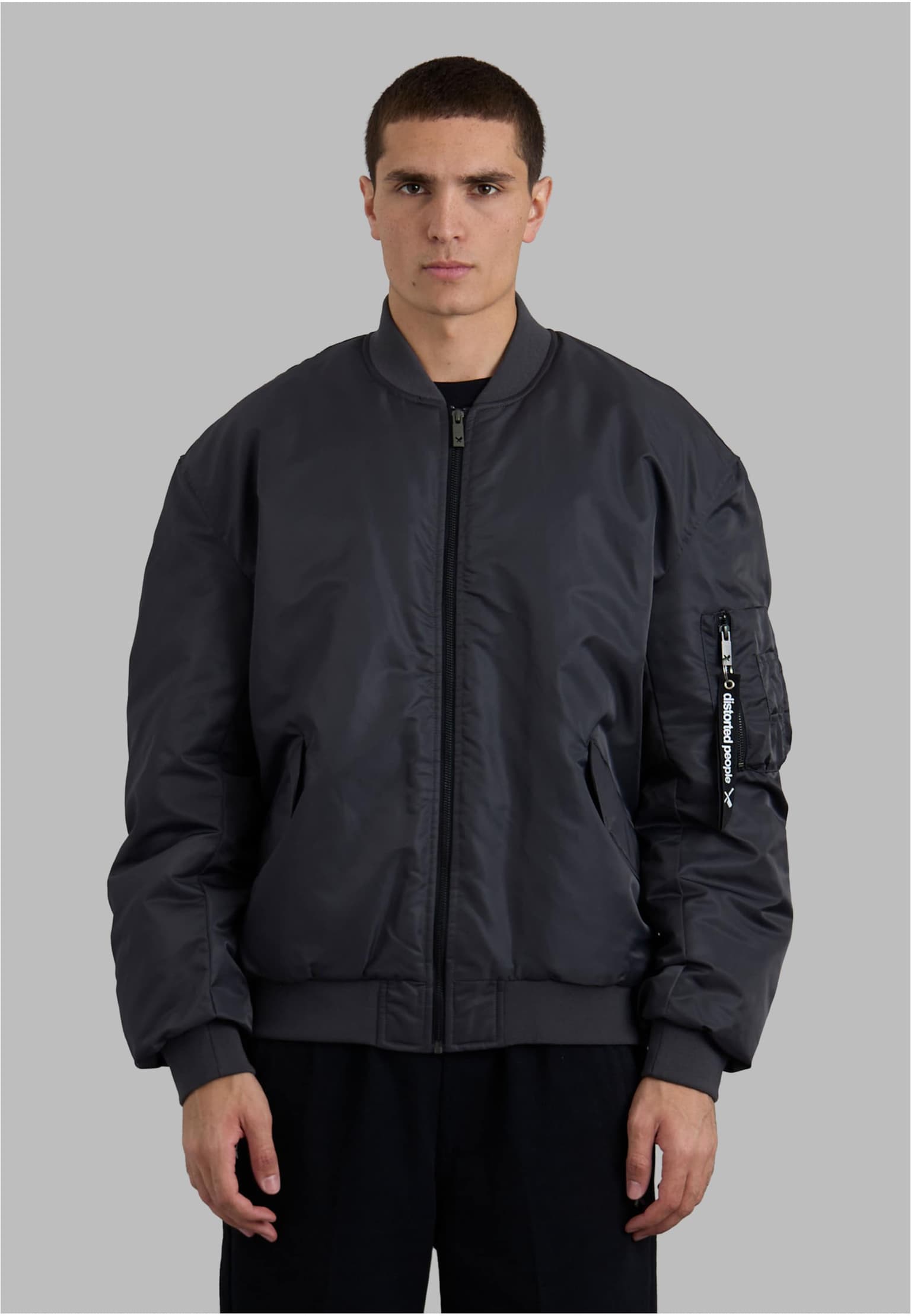 Distorted People Modern Oversized Bomber Jacket