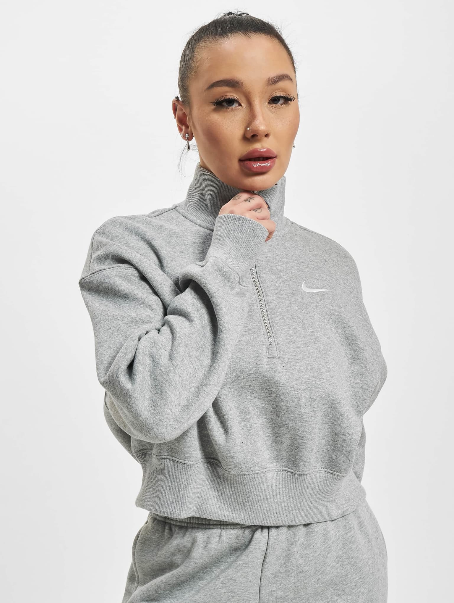 Nike Nsw Phnx Flc Qz Crop Pullover – Bild 3