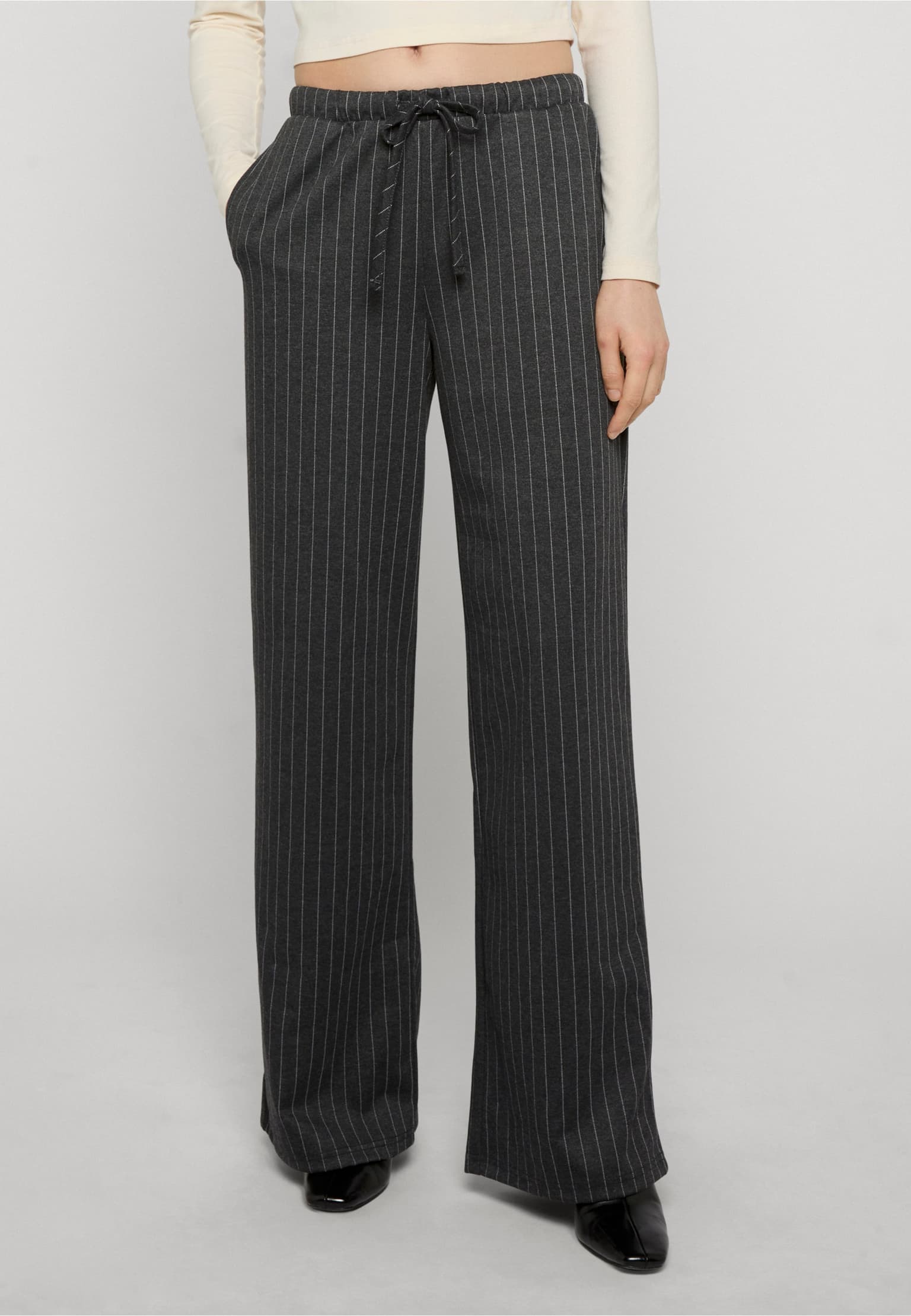Noisy May NMMIEL NW PINSTRIPE WIDE PANTS JRS FWD