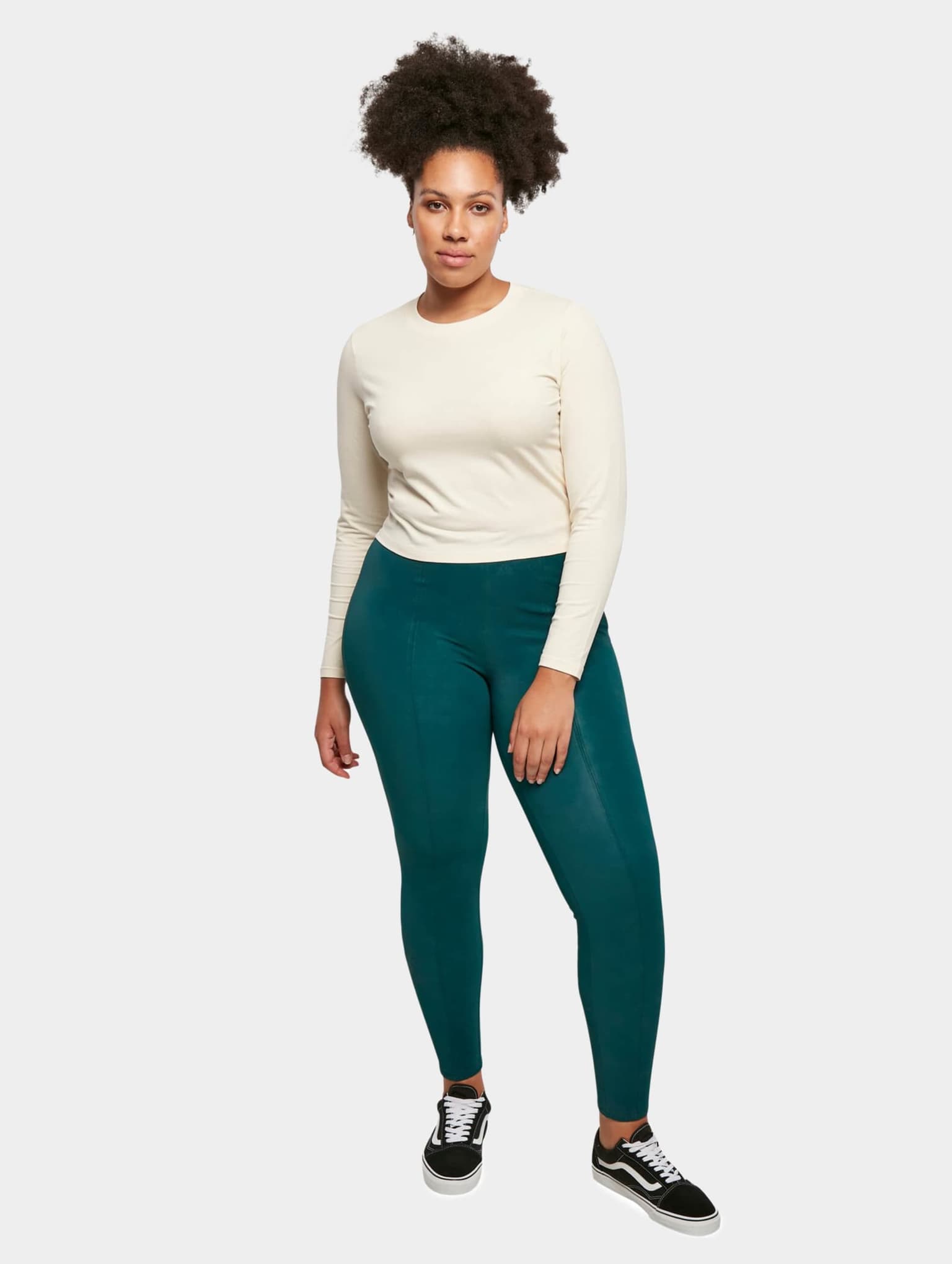 Urban Classics Ladies Washed Faux Leather Pants – Bild 4