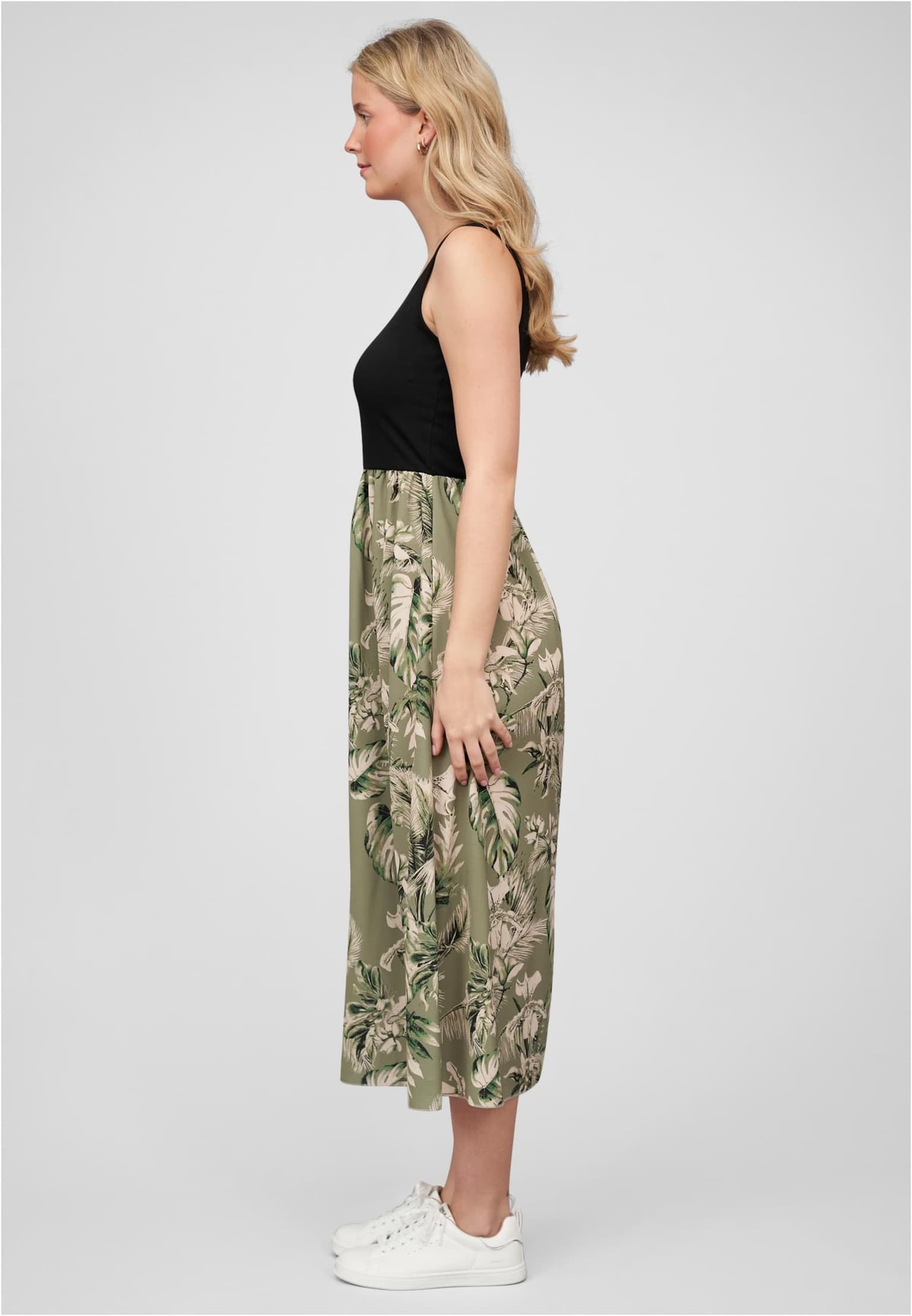 Cloud5ive Damen Maxi-Kleid 2-Tone mit Palmen Print – Bild 4