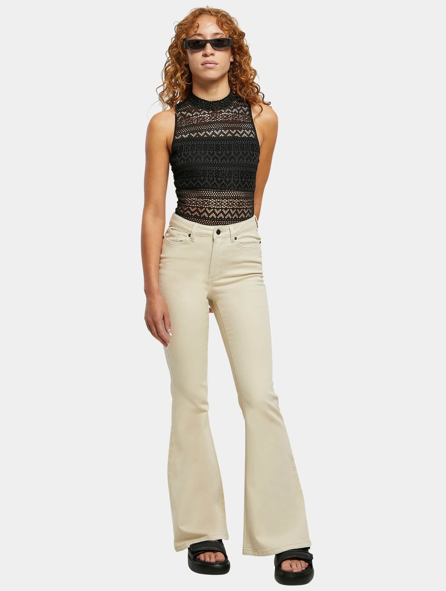 Urban Classics Ladies Crochet Jersey Turtleneck Body – Bild 4