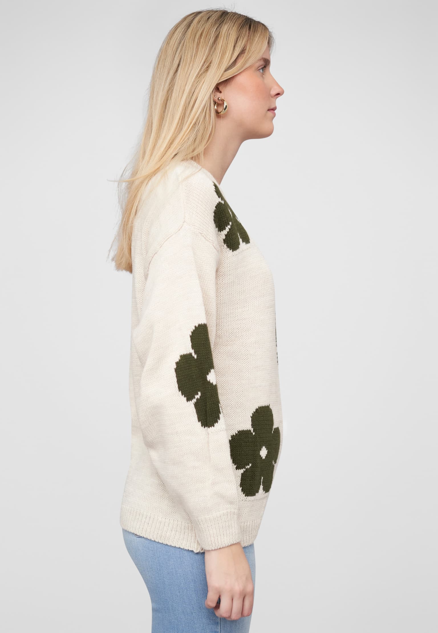Cloud5ive Cloud 5ive Crewneck Knit Sweater with Flowers – Bild 4