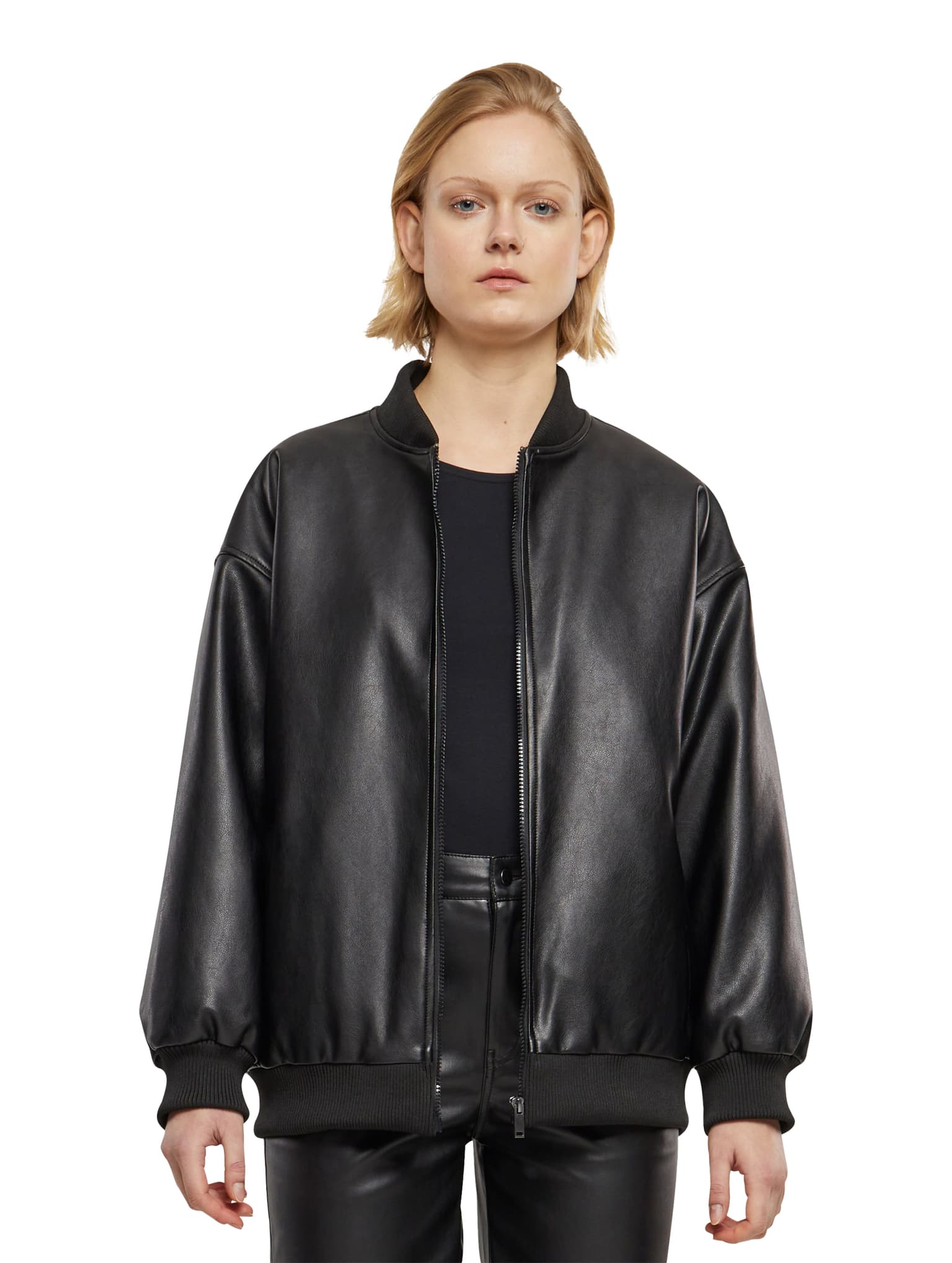 Urban Classics Ladies Synthetic Leather Bomberjacke – Bild 3