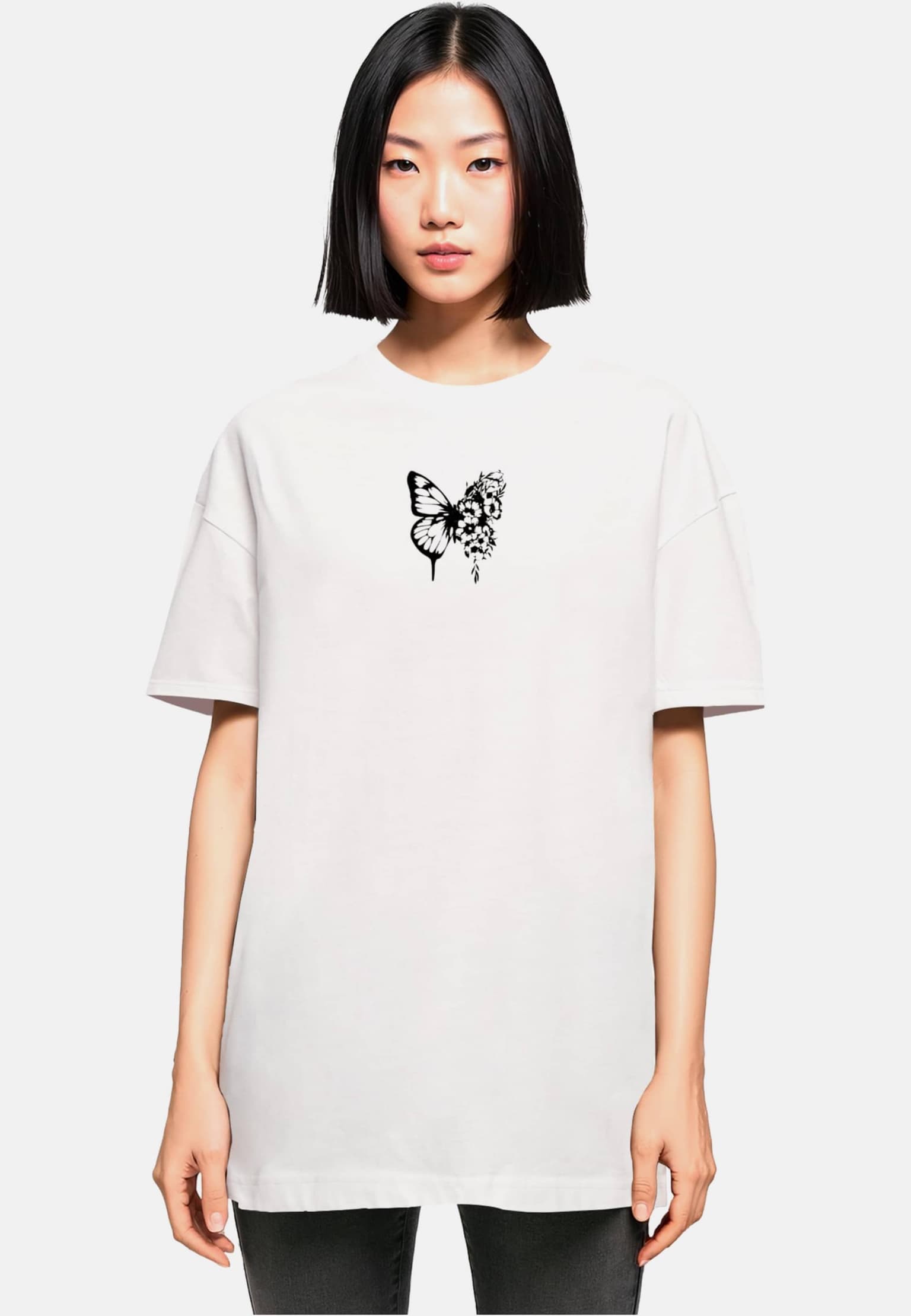 Merchcode POD Ladies Flowers Bloom Oversized Boyfriend Tee