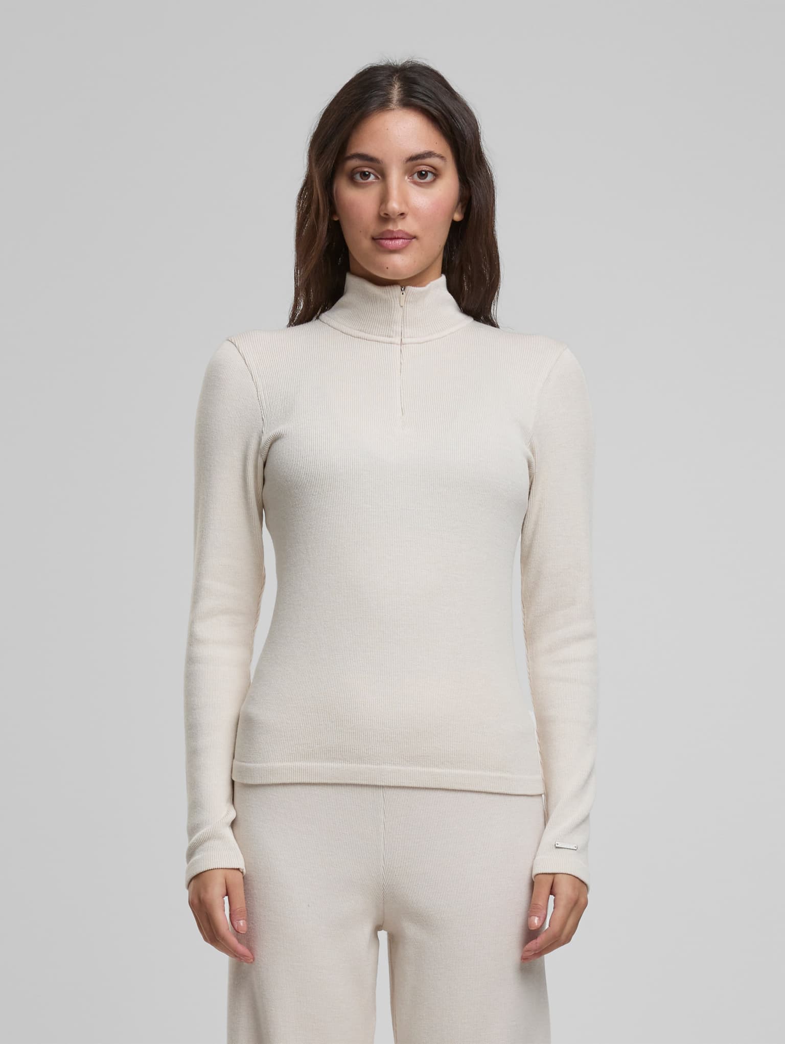 AMN-244-TOP-23100180-091 AIMN Ribbed Wool Half Zip – Bild 3