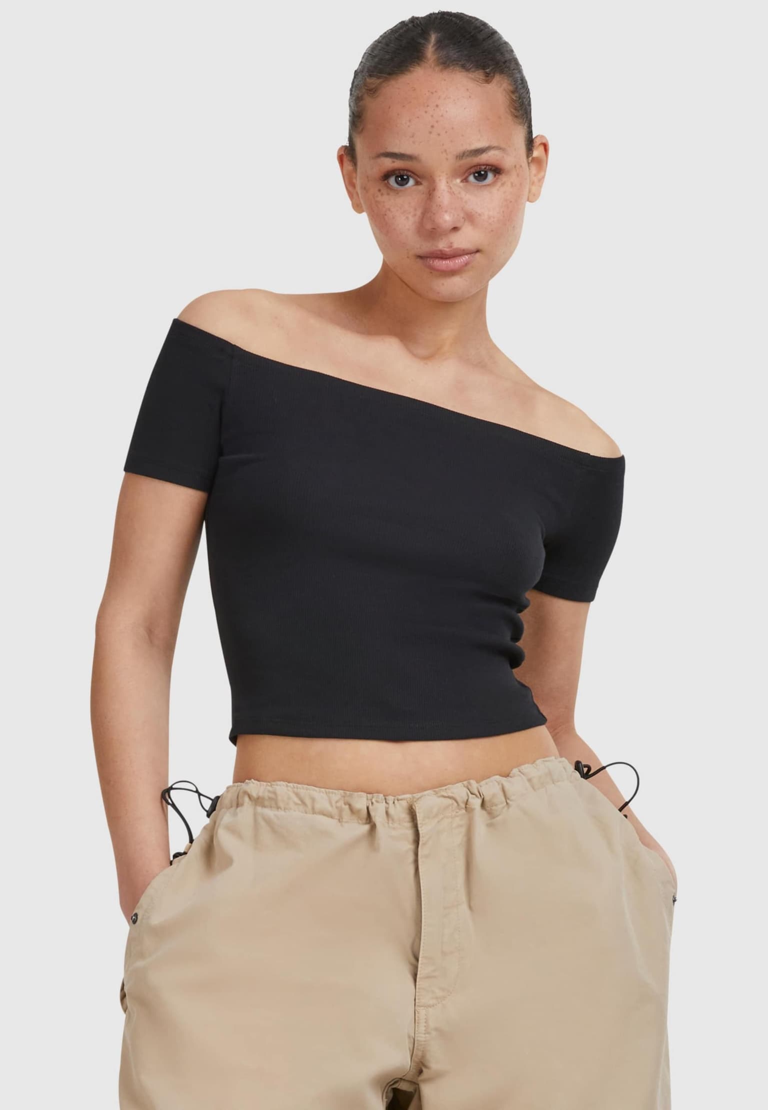 Urban Classics Ladies Essentials Off Shoulder Rib Tee