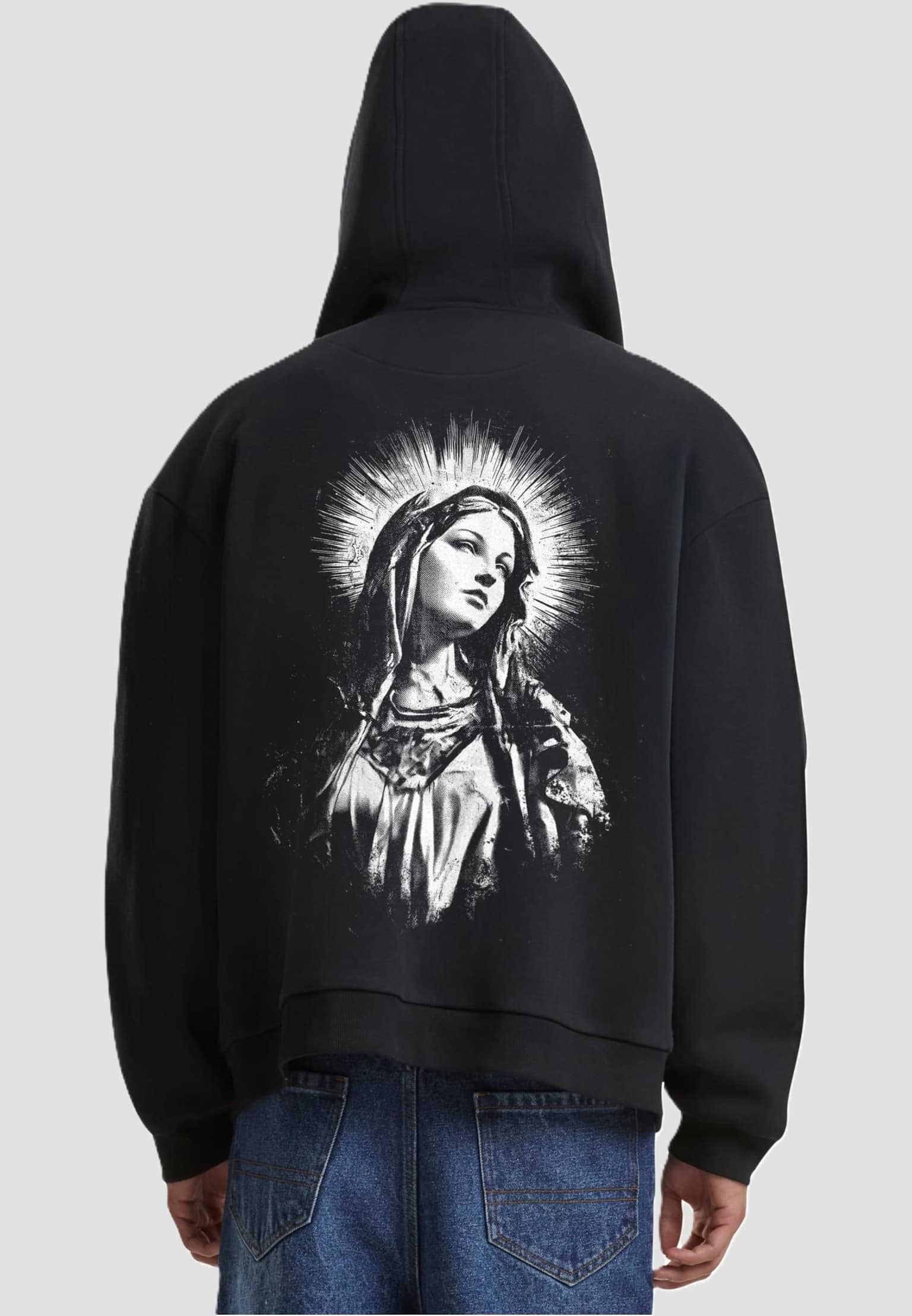 Mister Tee Mary Cross Fluffy Zip Hoody – Bild 2