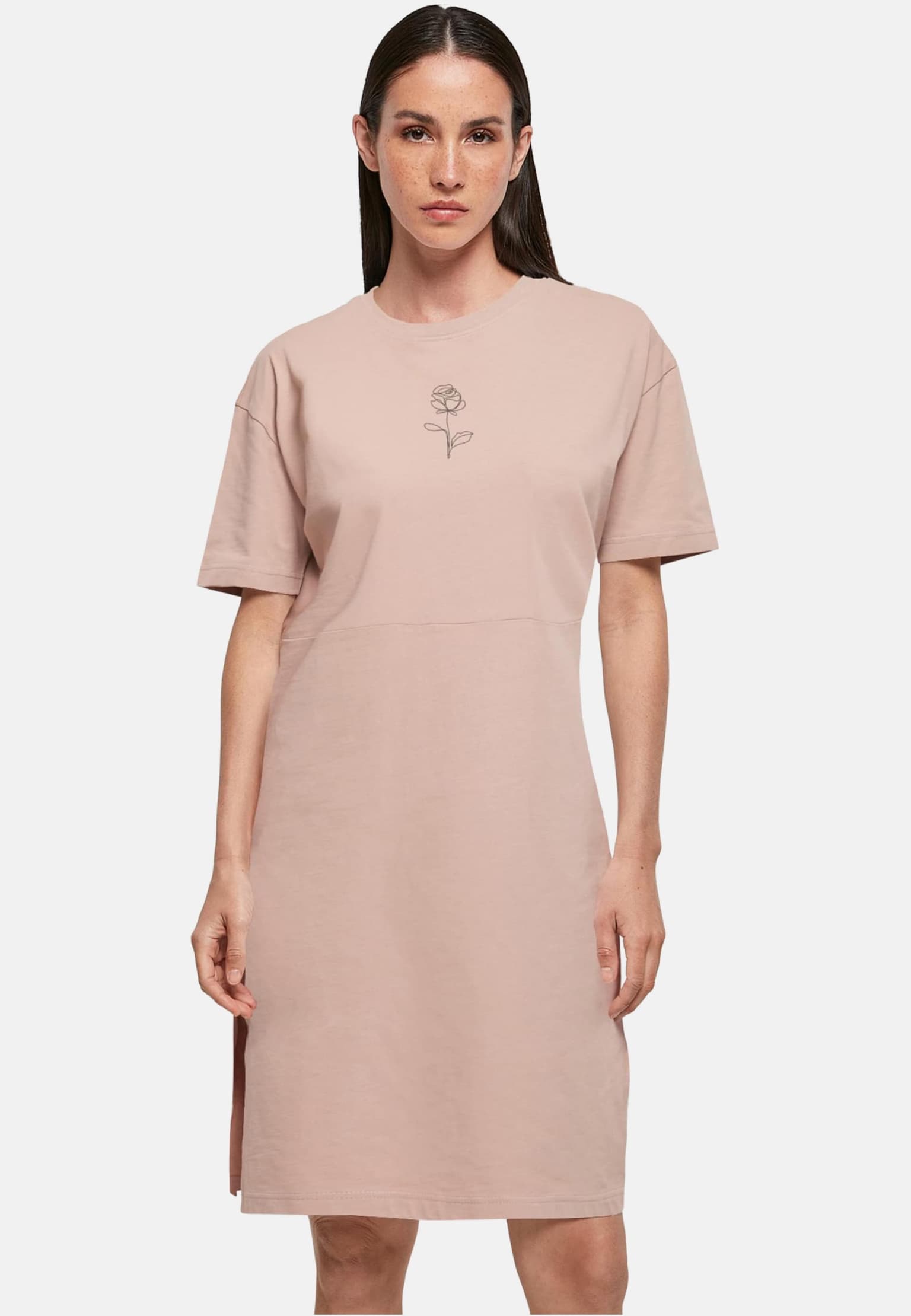 Merchcode POD Ladies Rose Oversized Slit Tee Dress