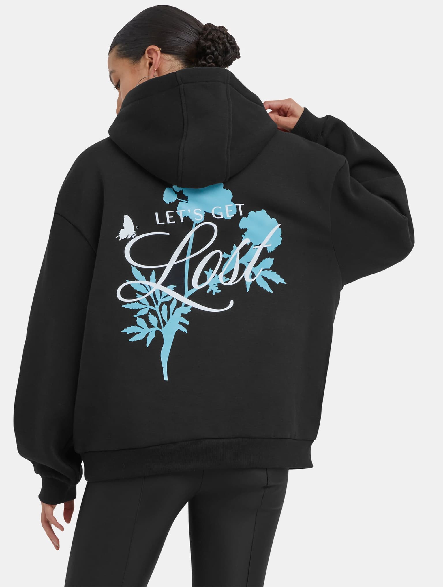 Miss Tee Lost Flowers Ladies Fluffy Hoody – Bild 2