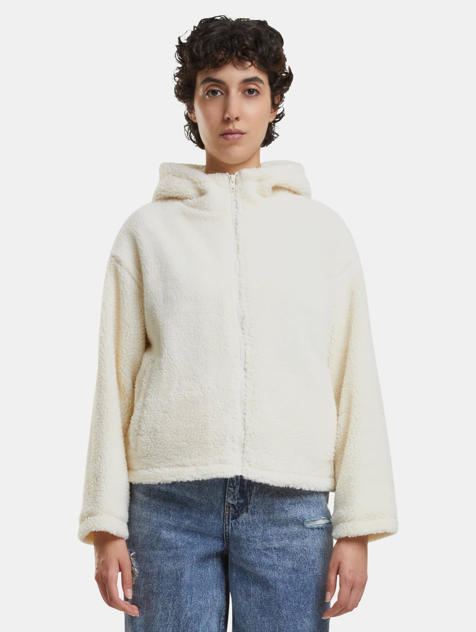 Urban Classics Ladies Short Hooded Sherpa Übergangsjacke – Bild 3