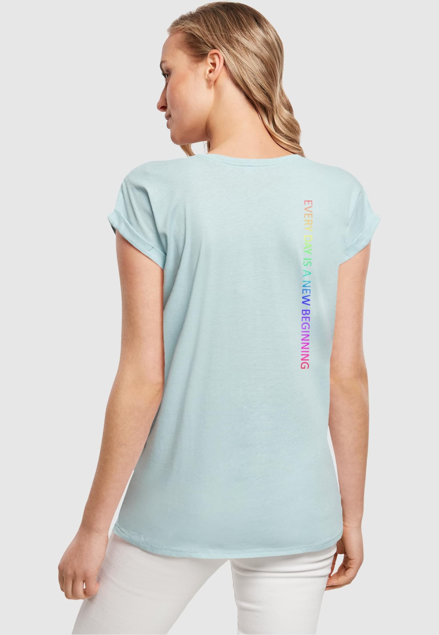 Merchcode Ladies Hope Rainbow Extended Shoulder Tee – Bild 2