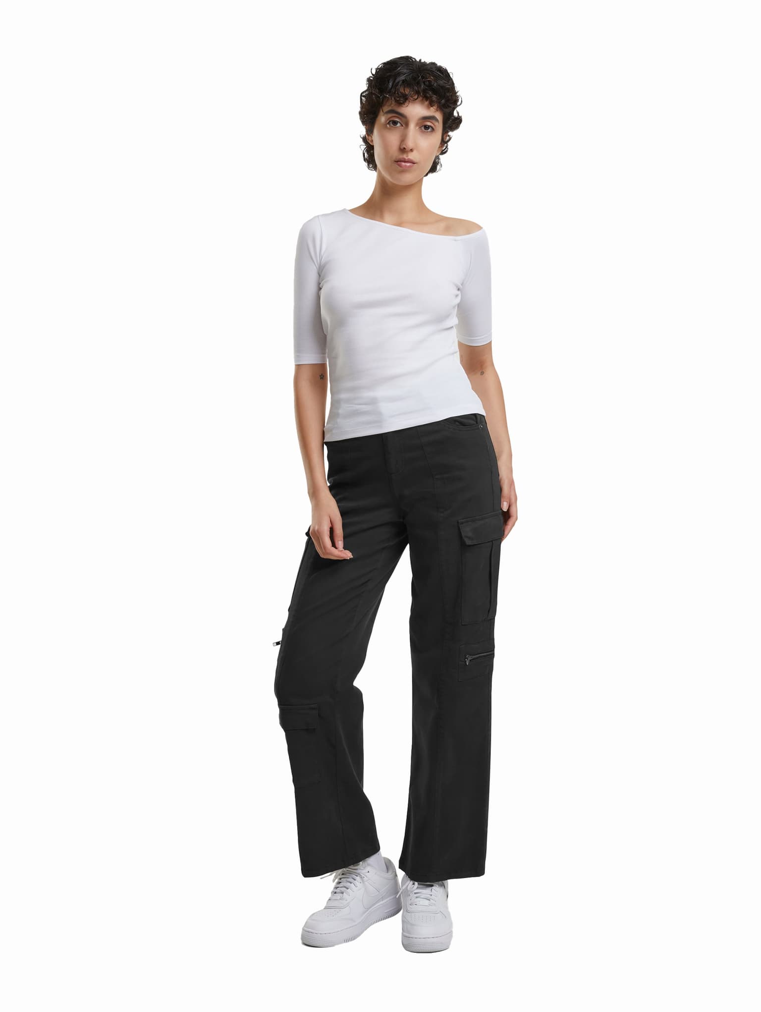Urban Classics Ladies Essentials Asymmetric Rib Tee 2-Pack – Bild 4