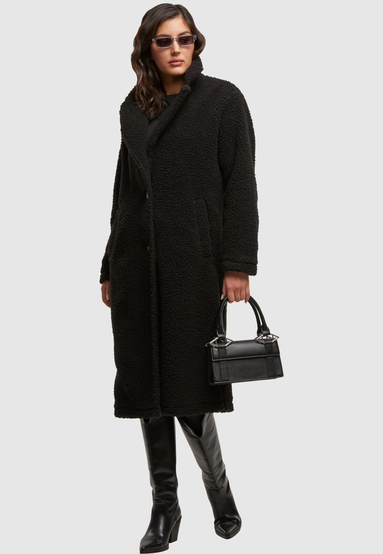 Urban Classics Ladies Teddy Long Coat – Bild 4