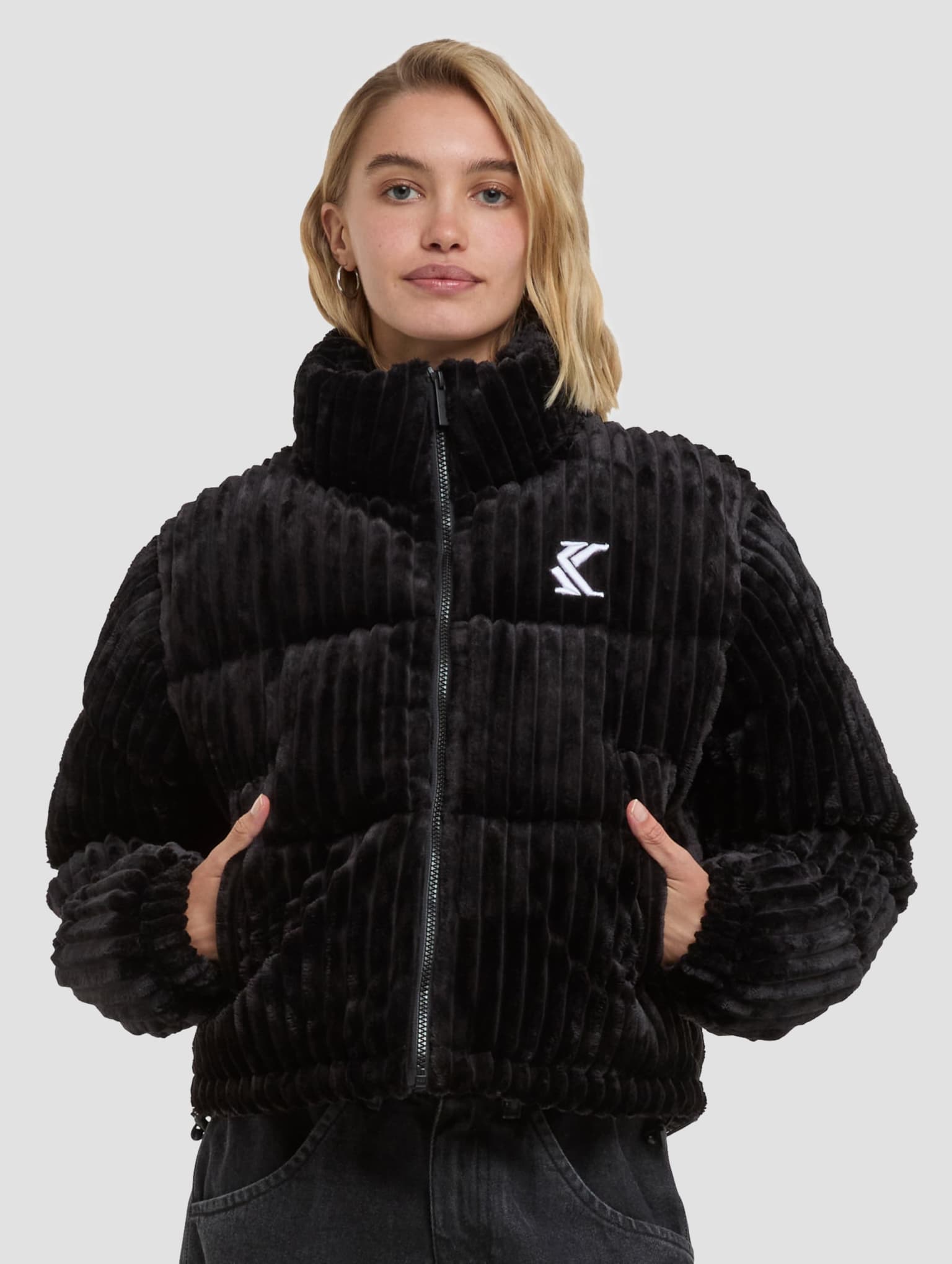 Karl Kani Original Fuzzy Corduroy Short Puffer Jacket
