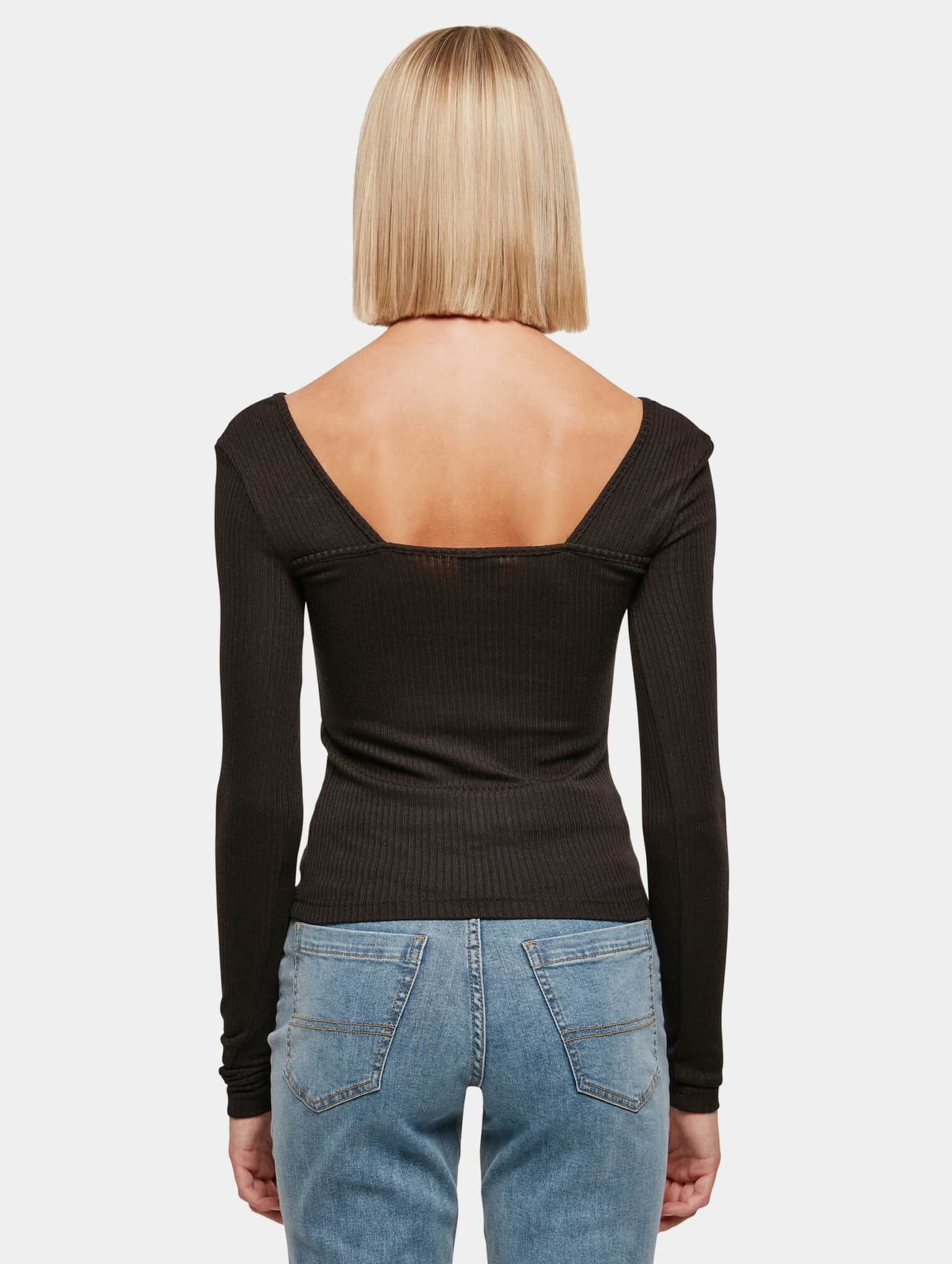 Urban Classics Ladies Rib Squared Neckline Longsleeve – Bild 2