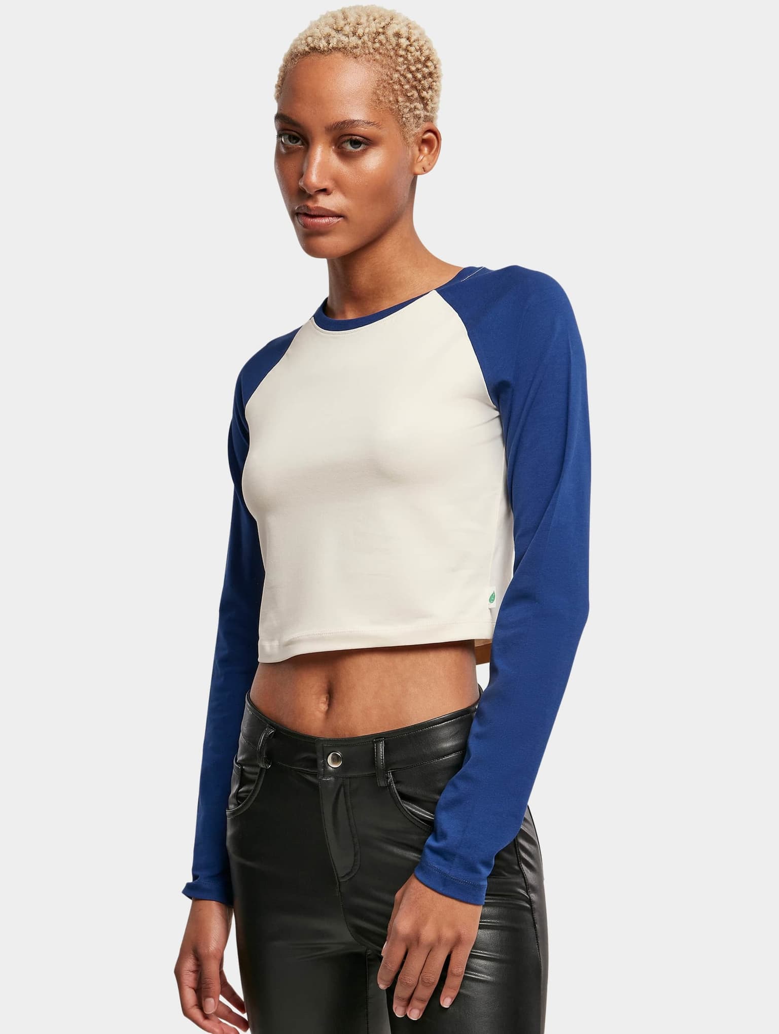 Urban Classics Ladies Essentials Cropped Retro Baseball Longsleeve