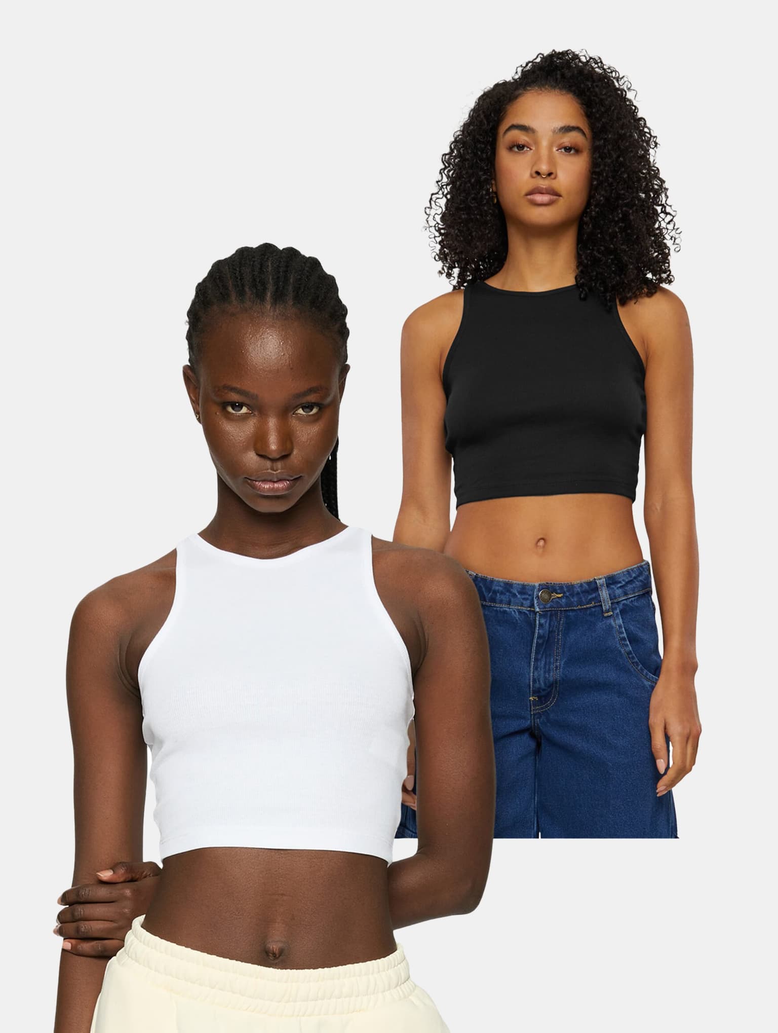 Urban Classics Ladies Essentials Cropped Rib Top 2-Pack