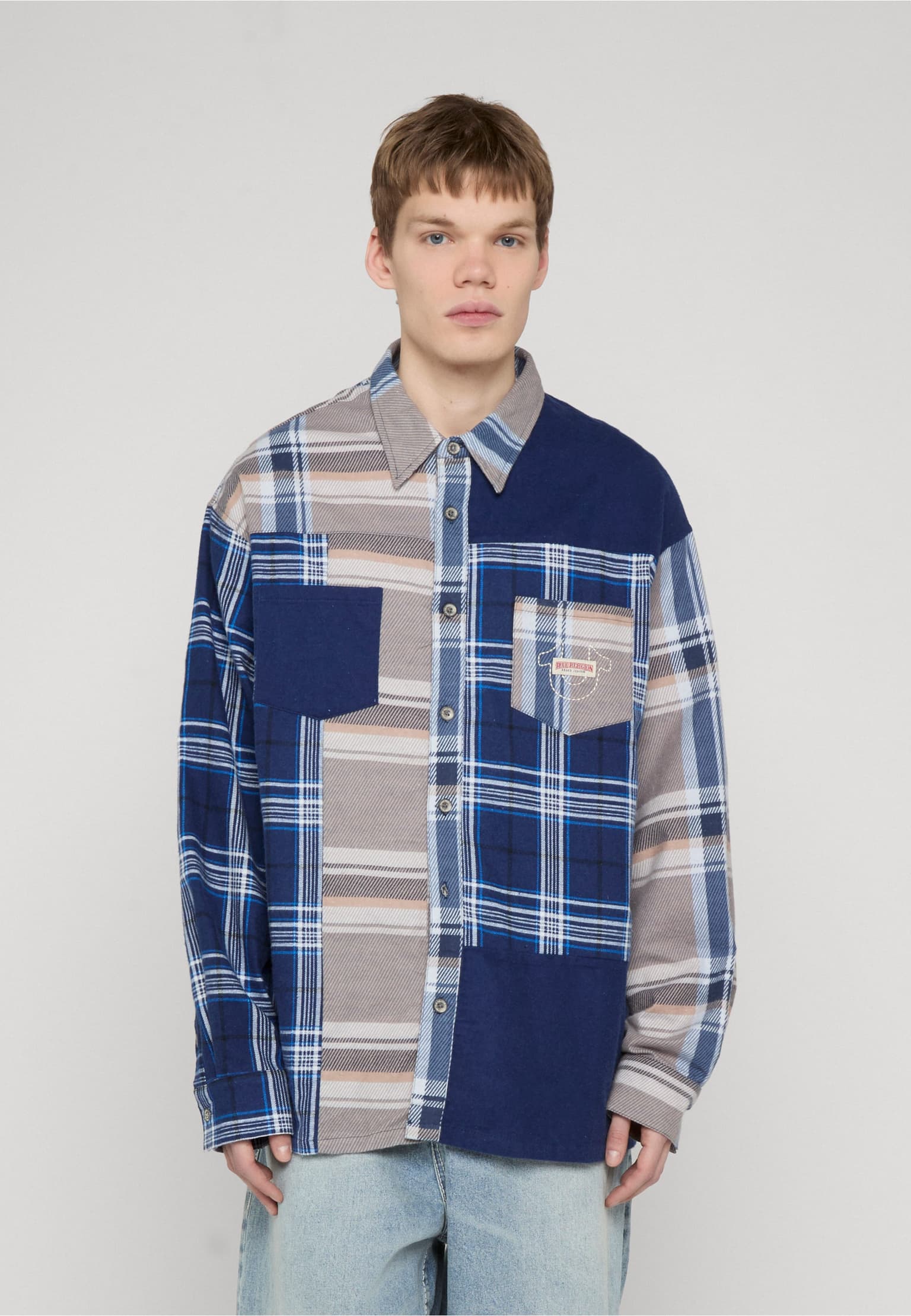 True Religion LS INDIGO PRINTED FLANNEL SHIRT